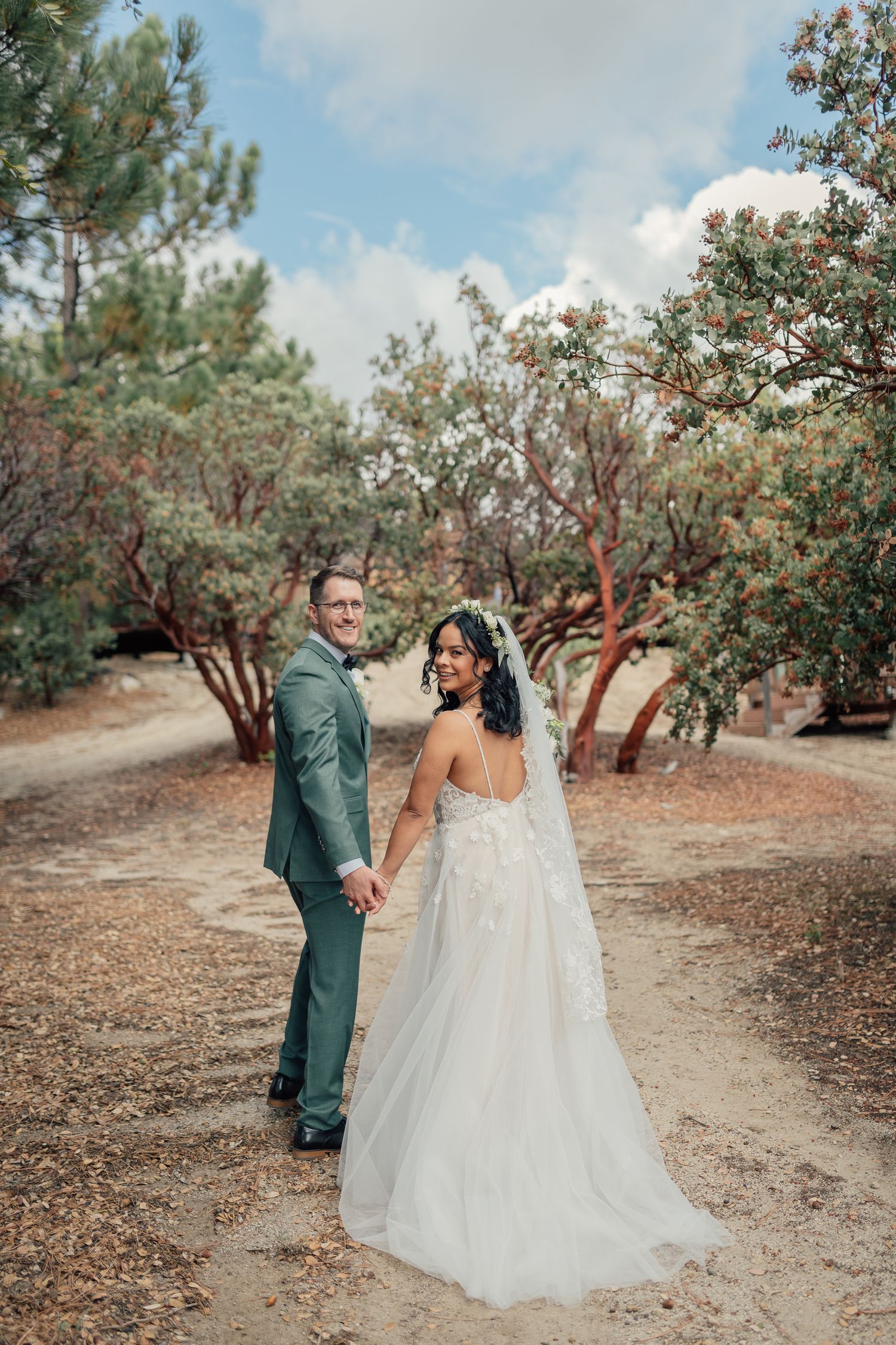 Idyllwild Elopements, nature ceremony, surrounded by nature, couple kissing in private mountain ceremony