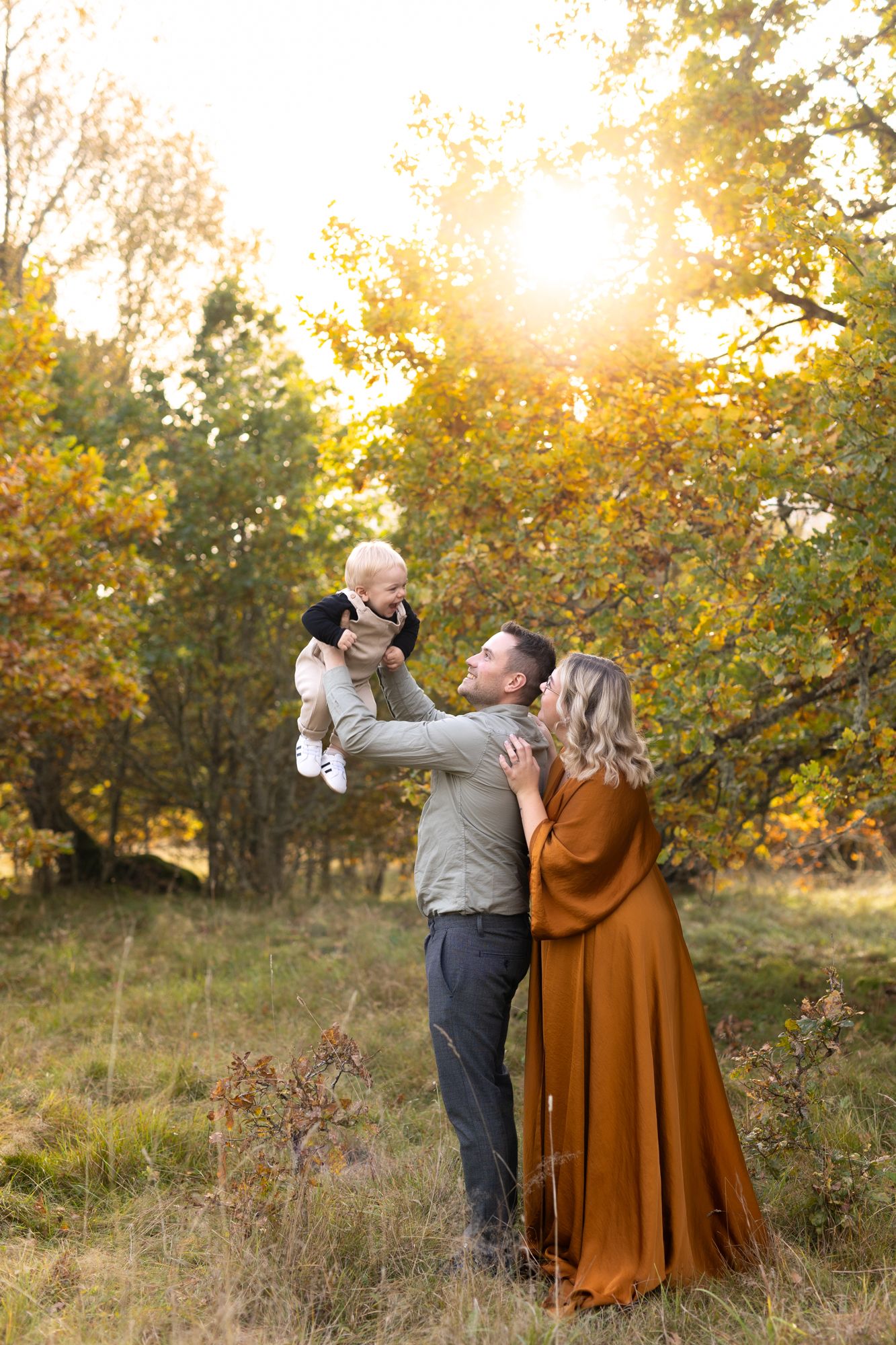 Familjefoto i höstens färger Växjö