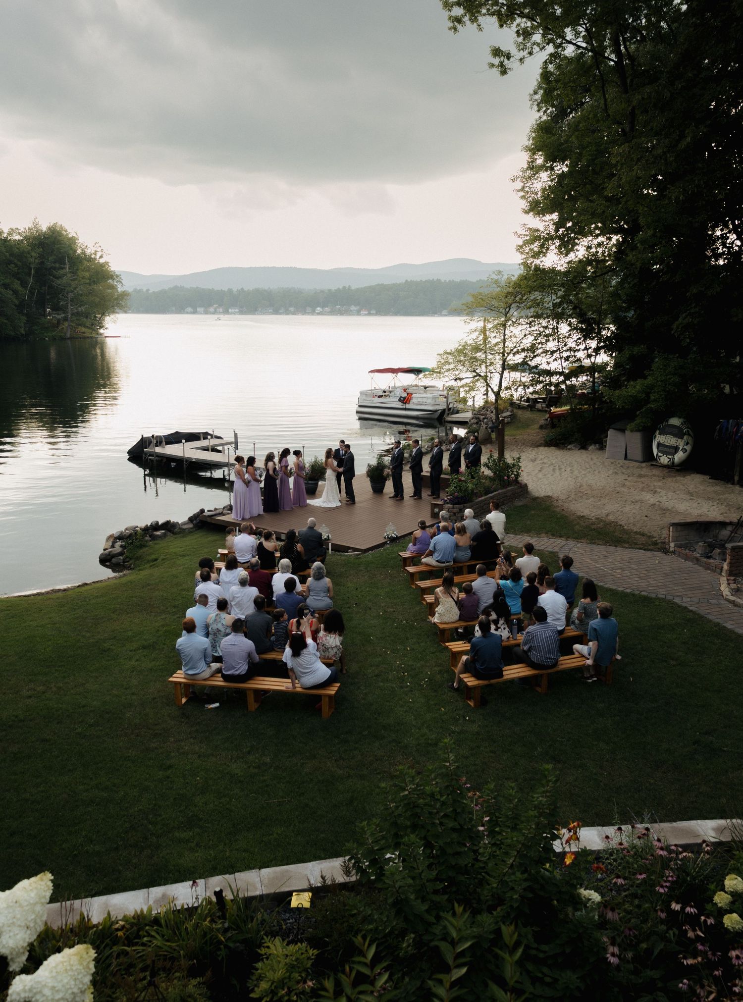 Wide Ceremony shot of guest waiting for bride