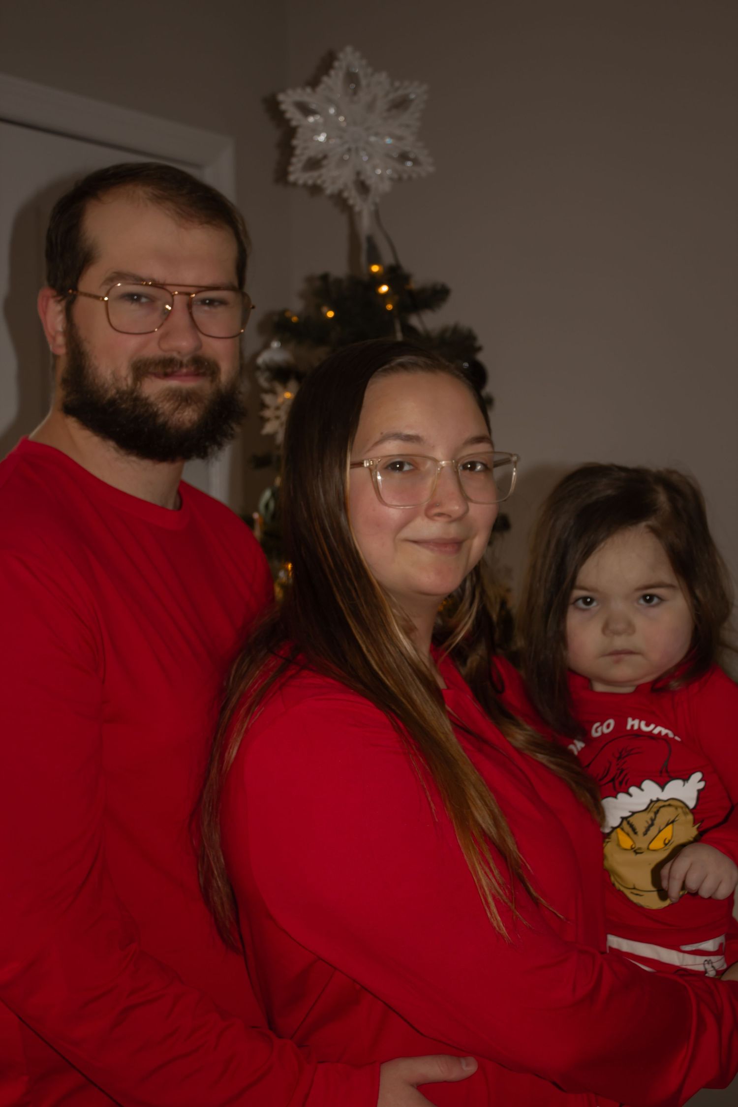 picture of family during christmas. mini session.