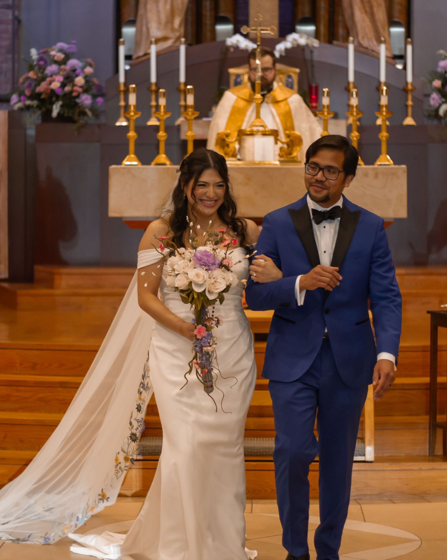 picture of lovely bride and groom