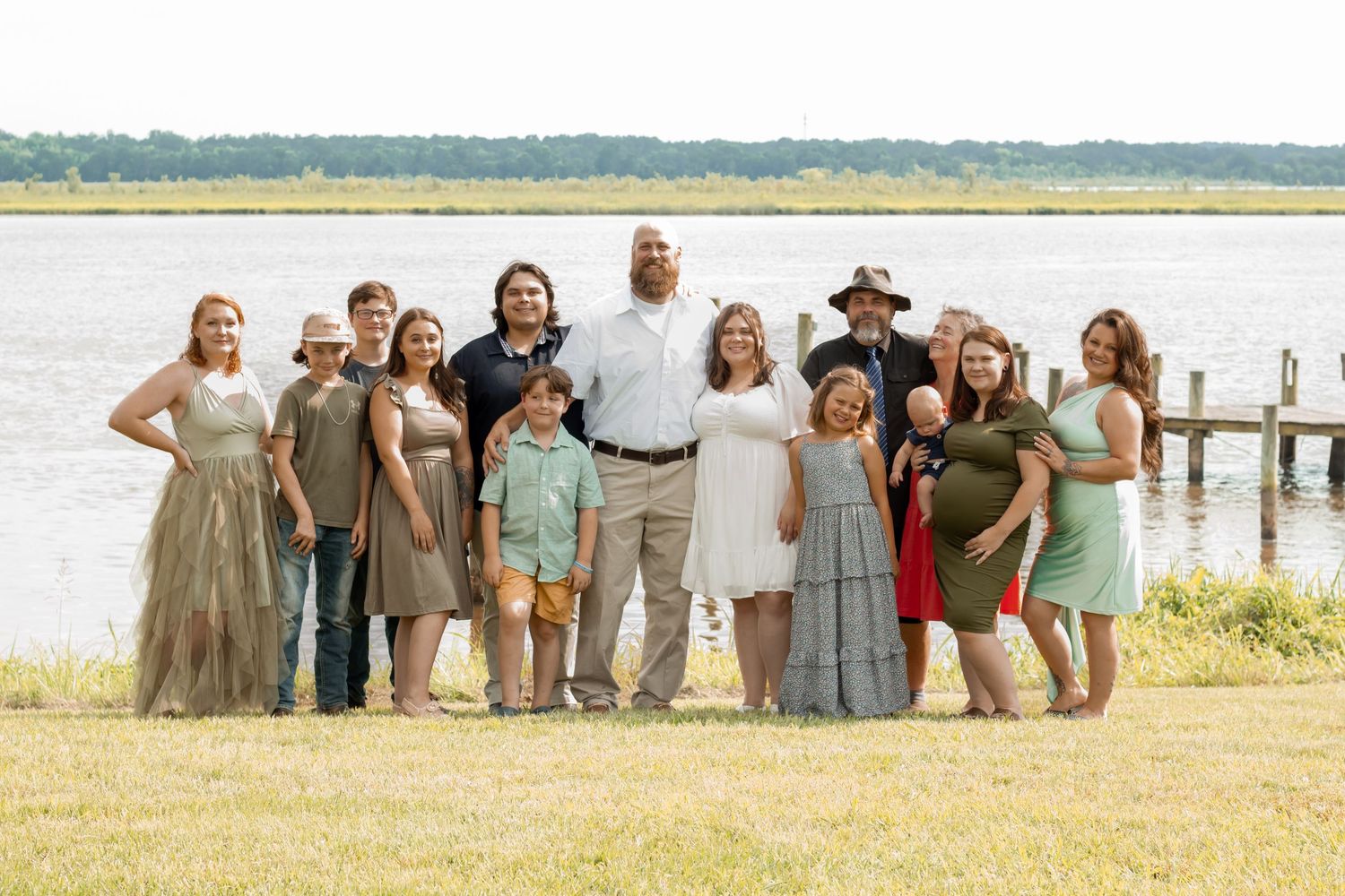 picture of family on beach for wedding