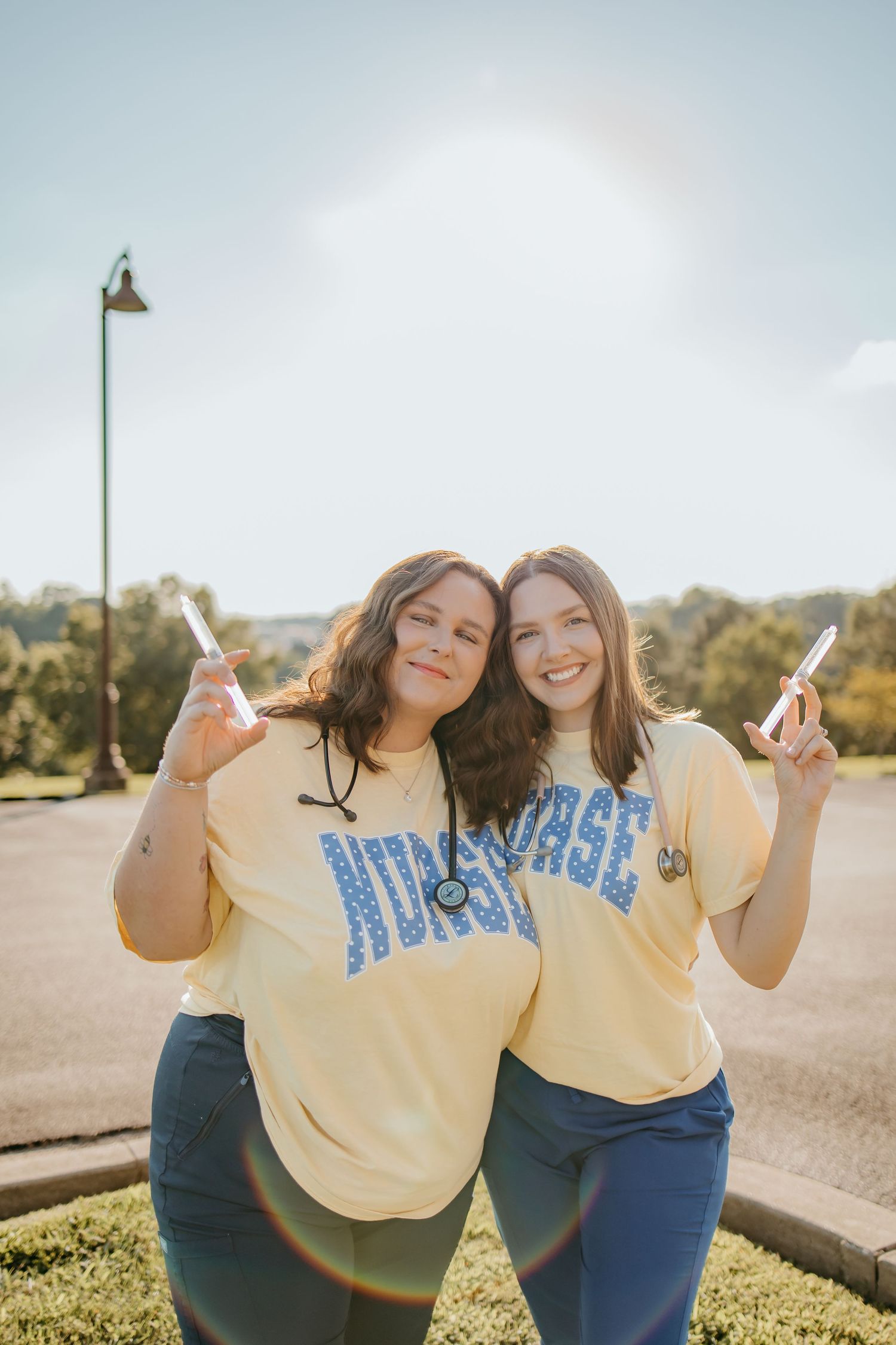 Two nursing students in yellow 