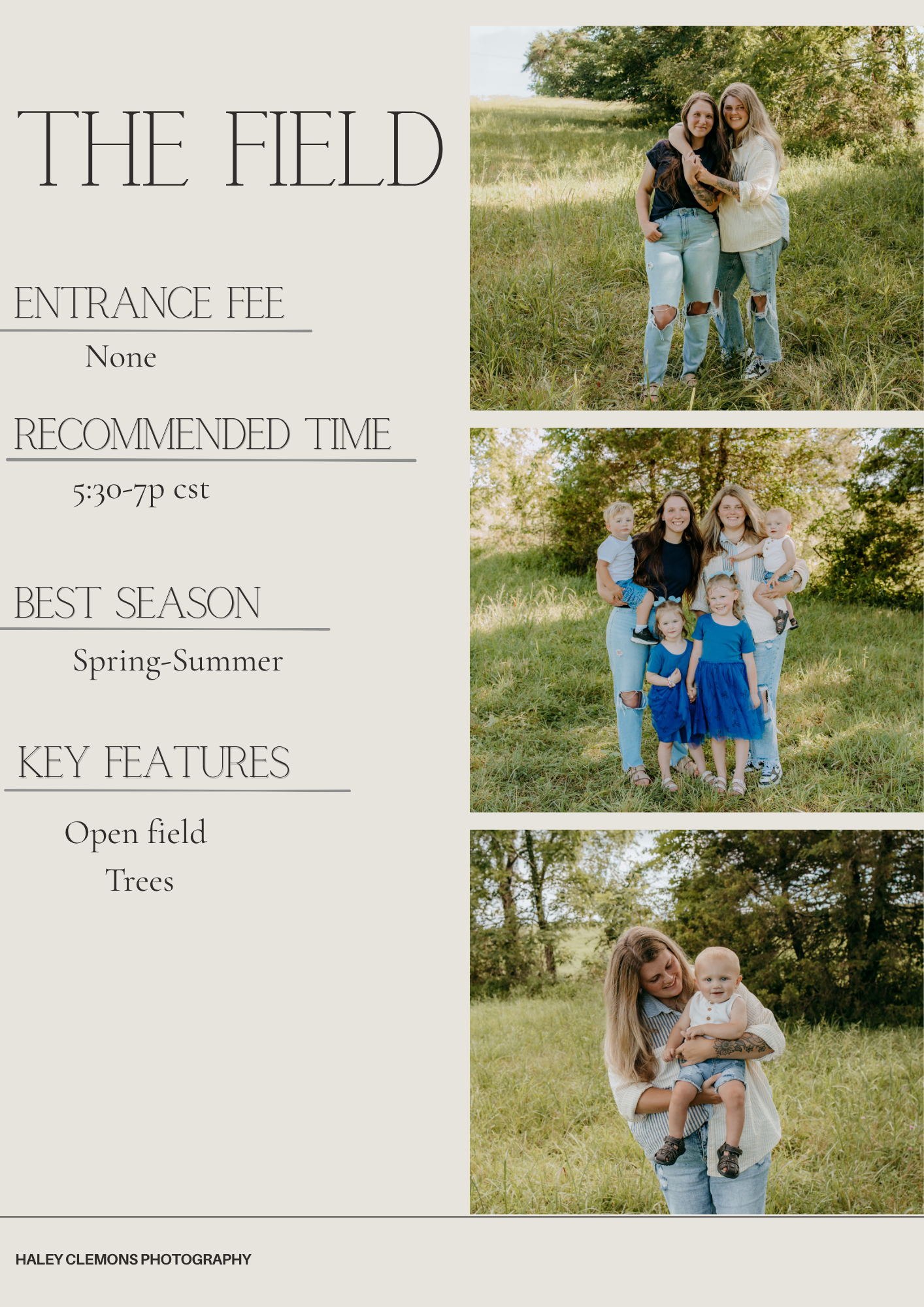 Bestfriend portrait session in an open field with trees, captured during golden hour by Haley Clemons Photography.