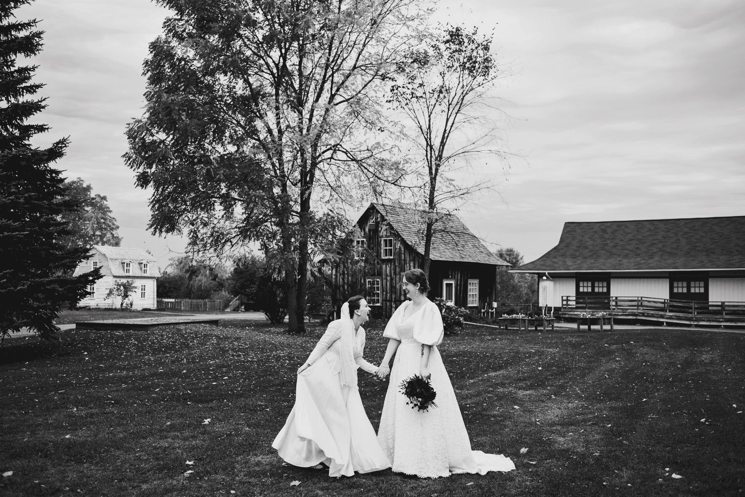Brides dancing and laughing. Ottawa Wedding Photography. Ottawa Wedding Videography.