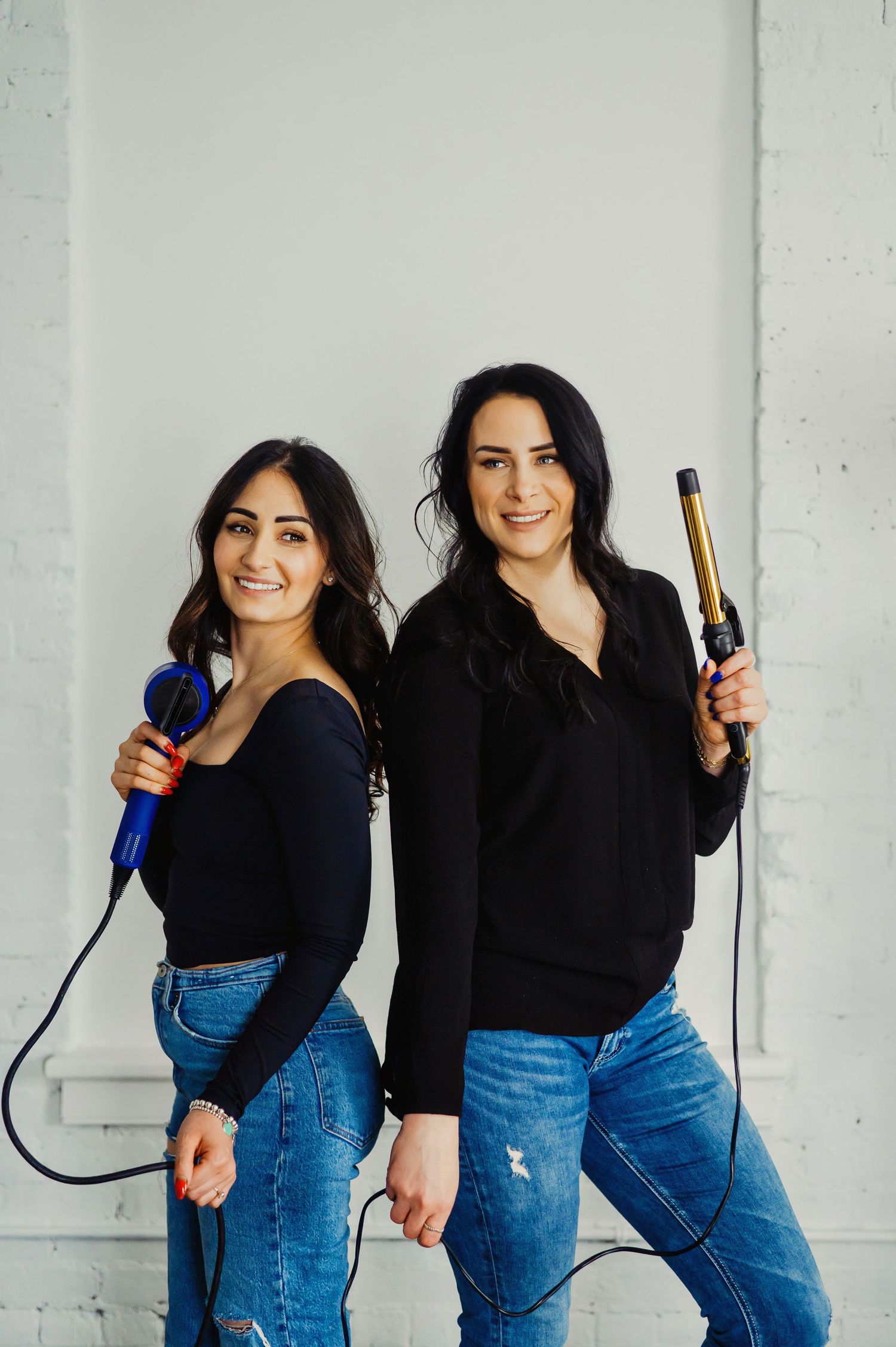 Branding photography hairstylists holding tools. Ottawa Branding Photographer