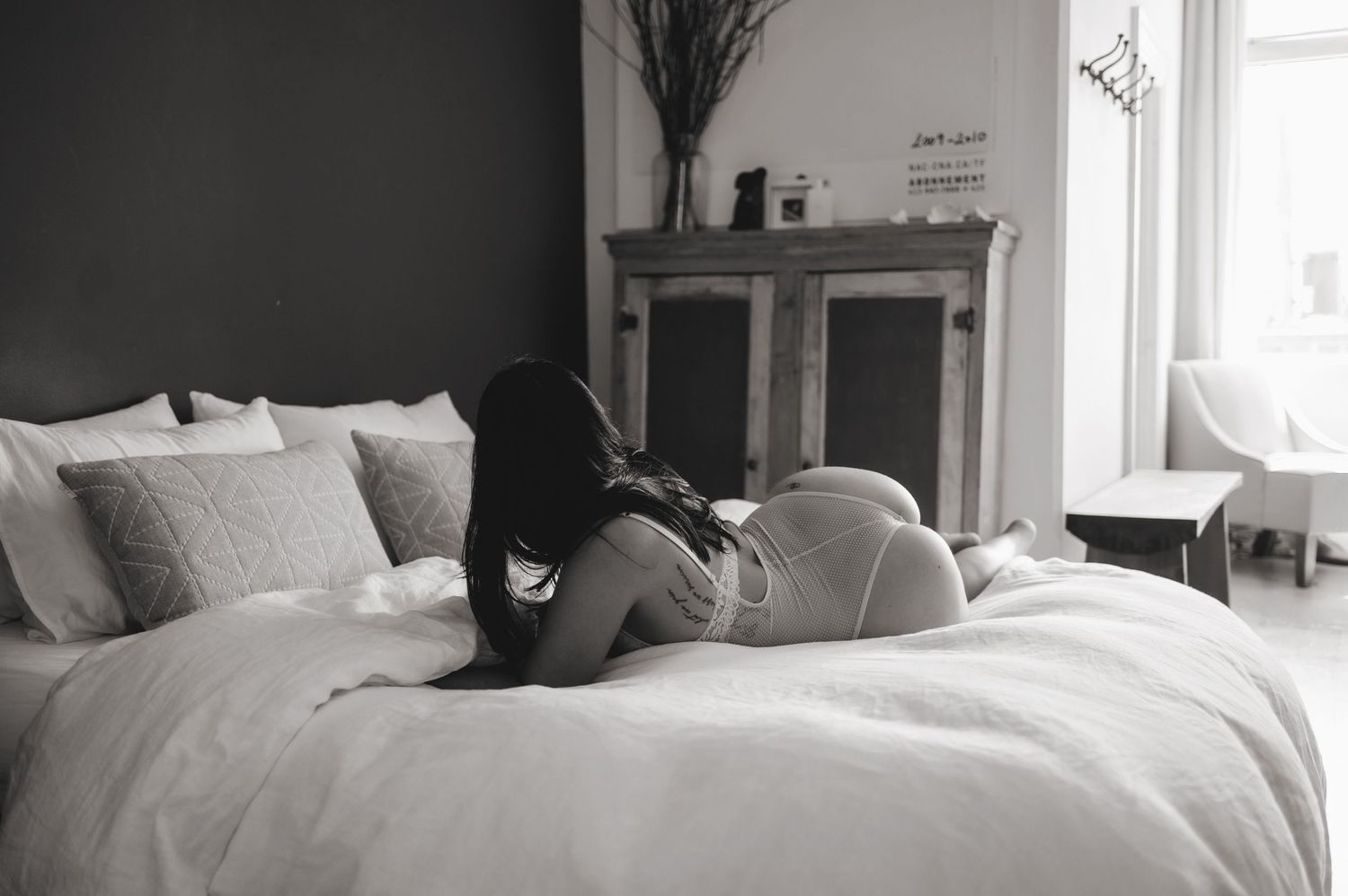 Bridal boudoir on bed. Ottawa Boudoir Photographer