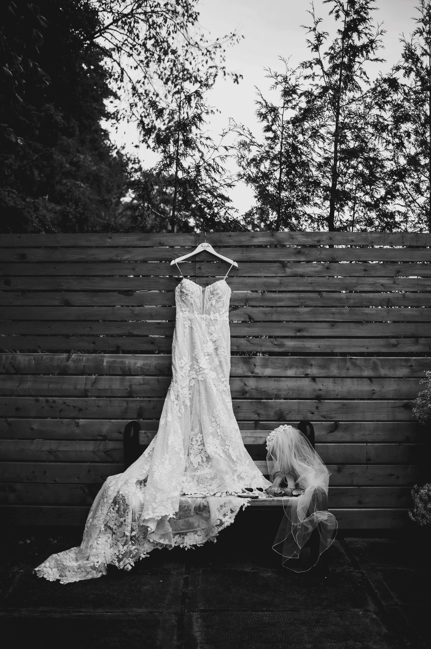 Brides wedding details, dressing hanging. Ottawa Wedding Photography. Ottawa Wedding Videography.