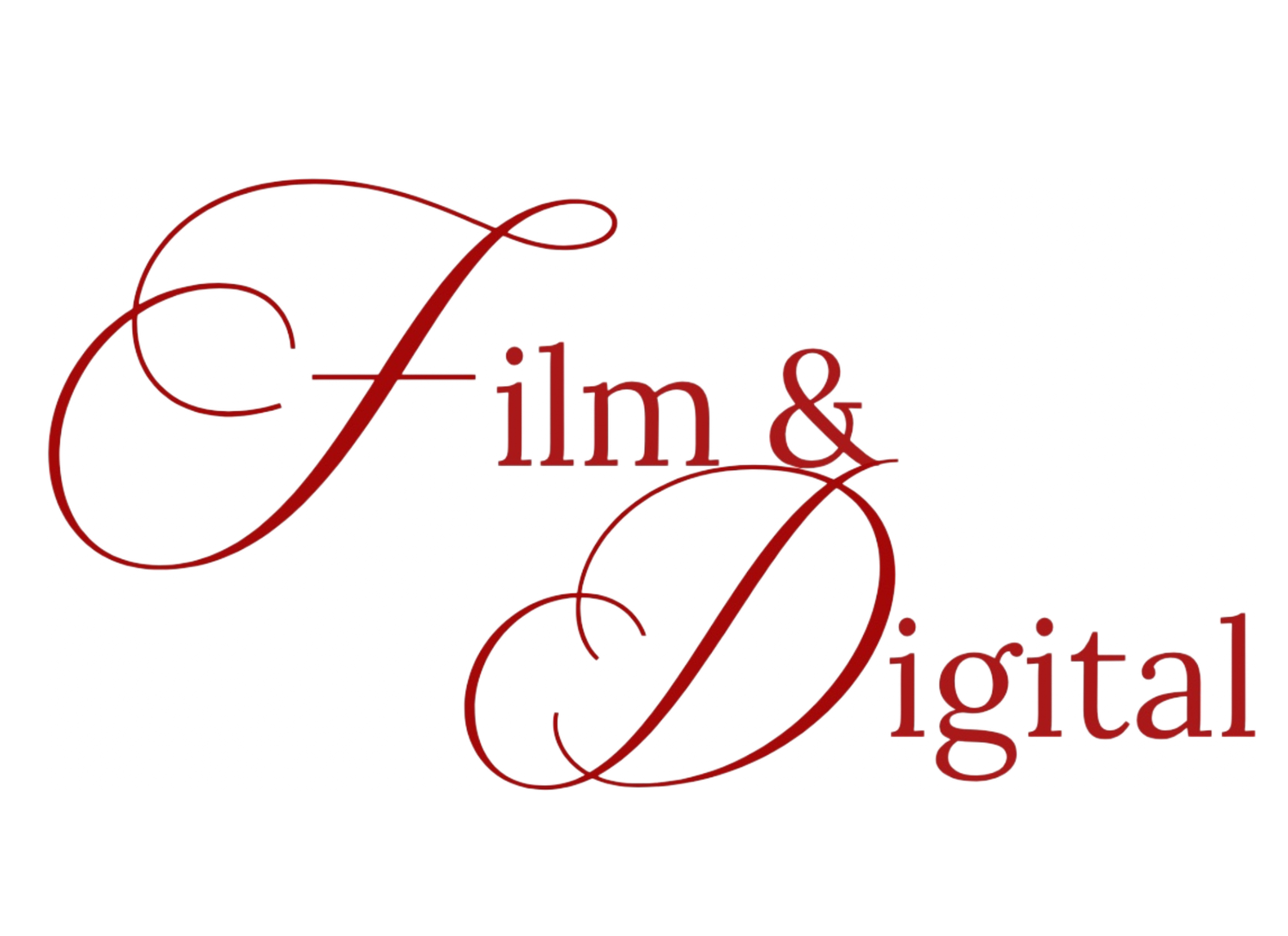 film and digital words in red