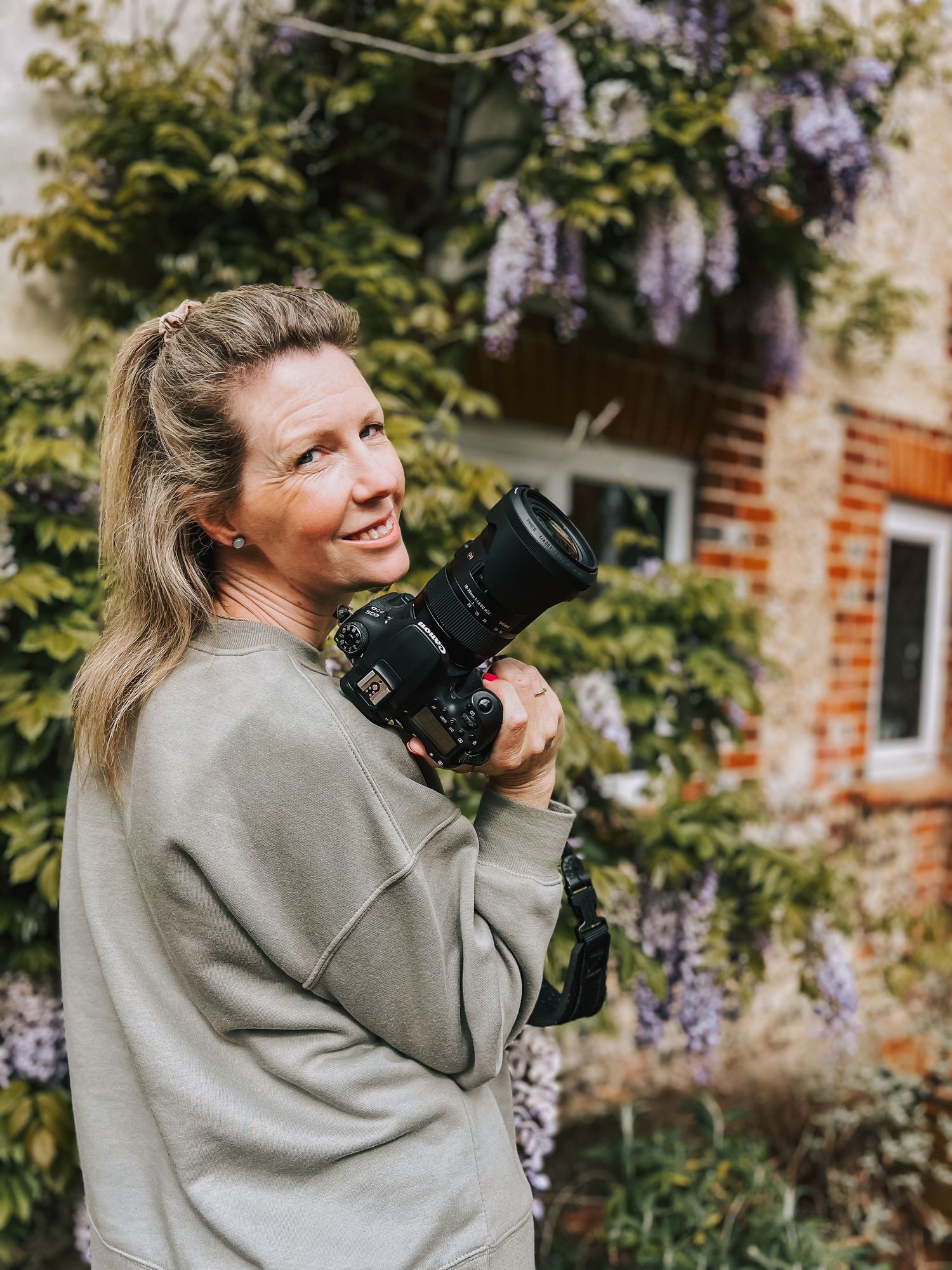 me with my camera in my garden