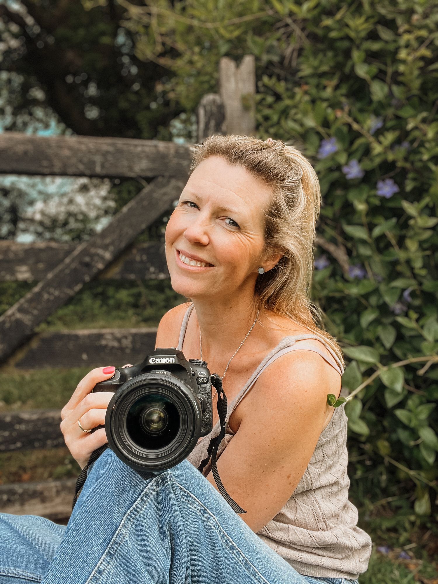 me with my camera in my garden
