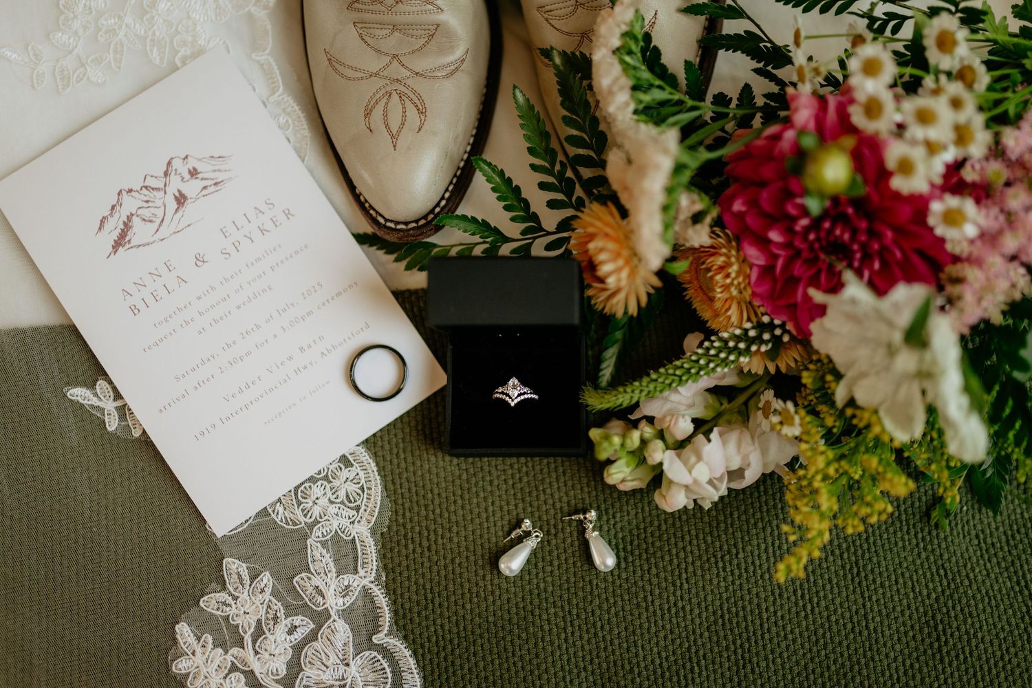 Bride and groom outdoor portrait Vancouver wedding