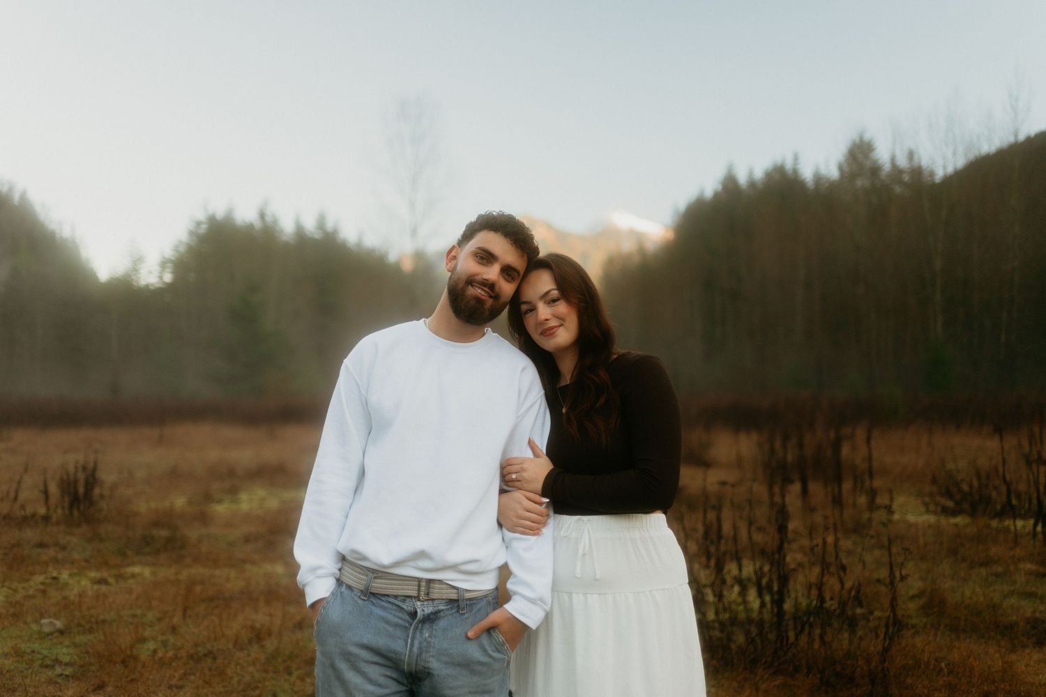 Wedding couple walking through Fraser Valley venue