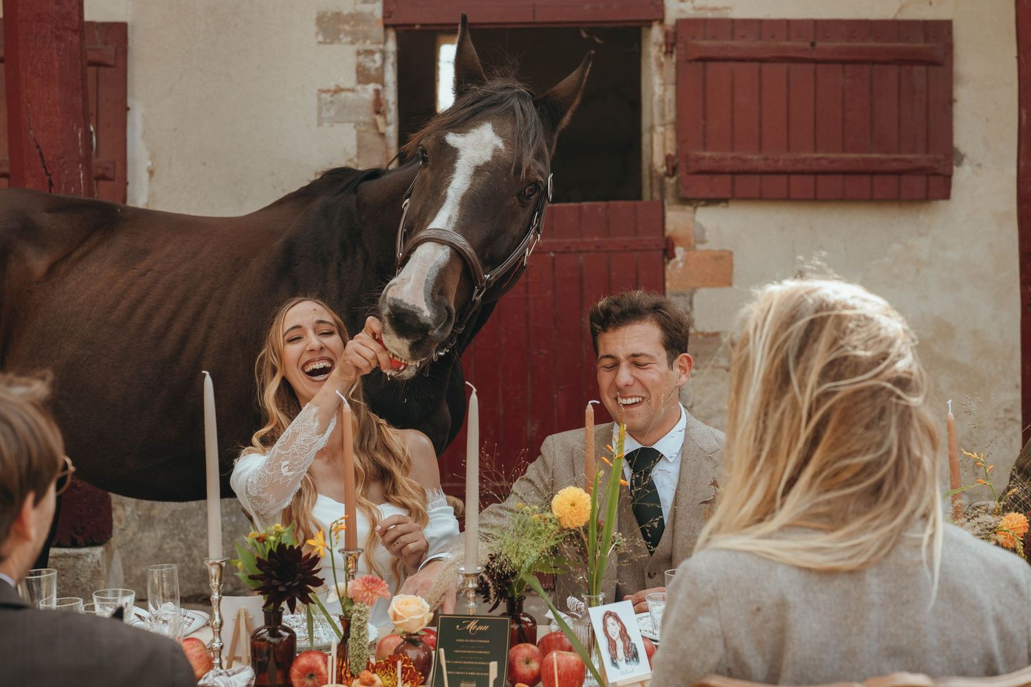 photographe mariage Maine-et-Loire
Haras de la Potardière  cheval et table de mariage