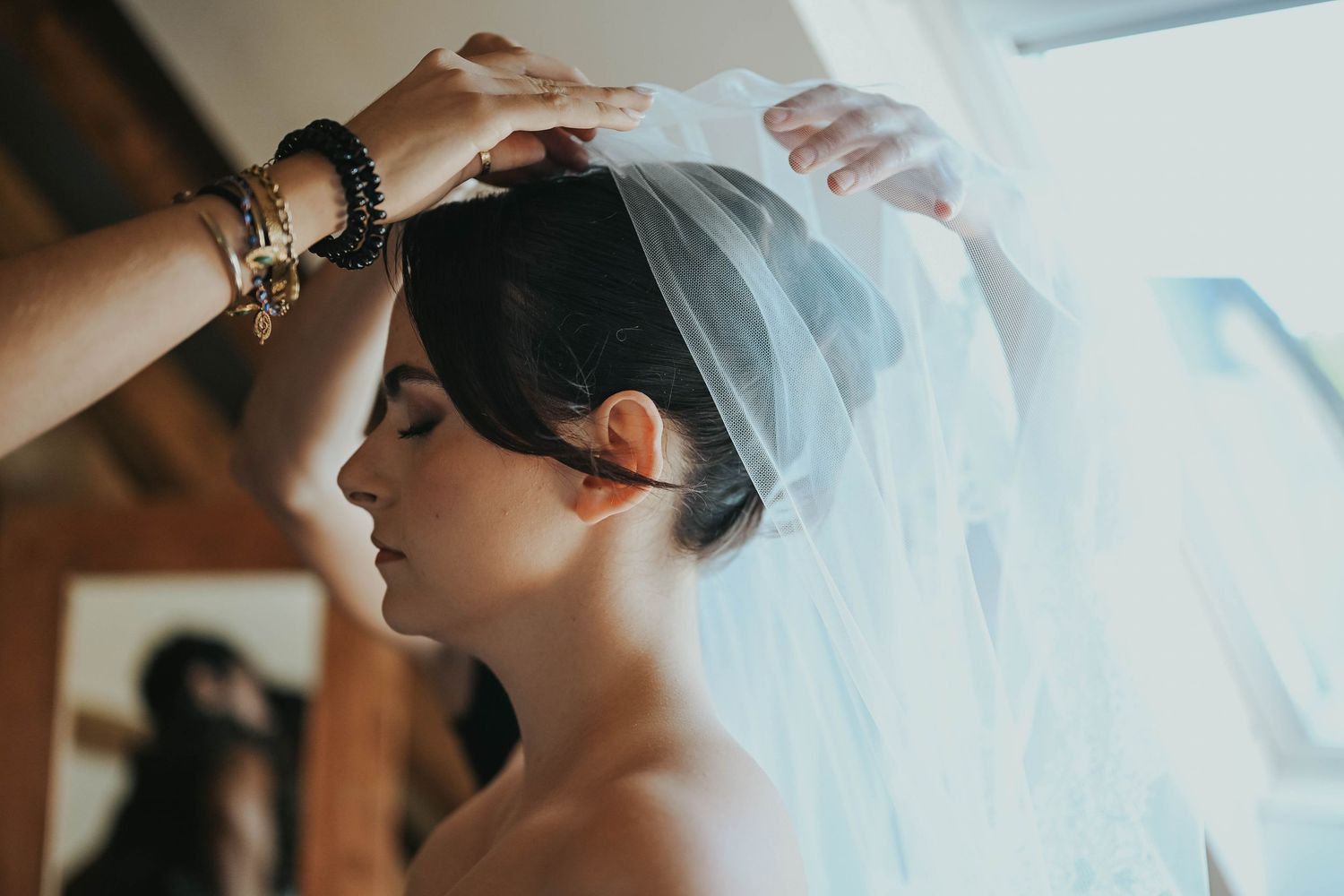 photographe mariage Pays de la Loire
voile de la mariée
Prieuré St Ellier
