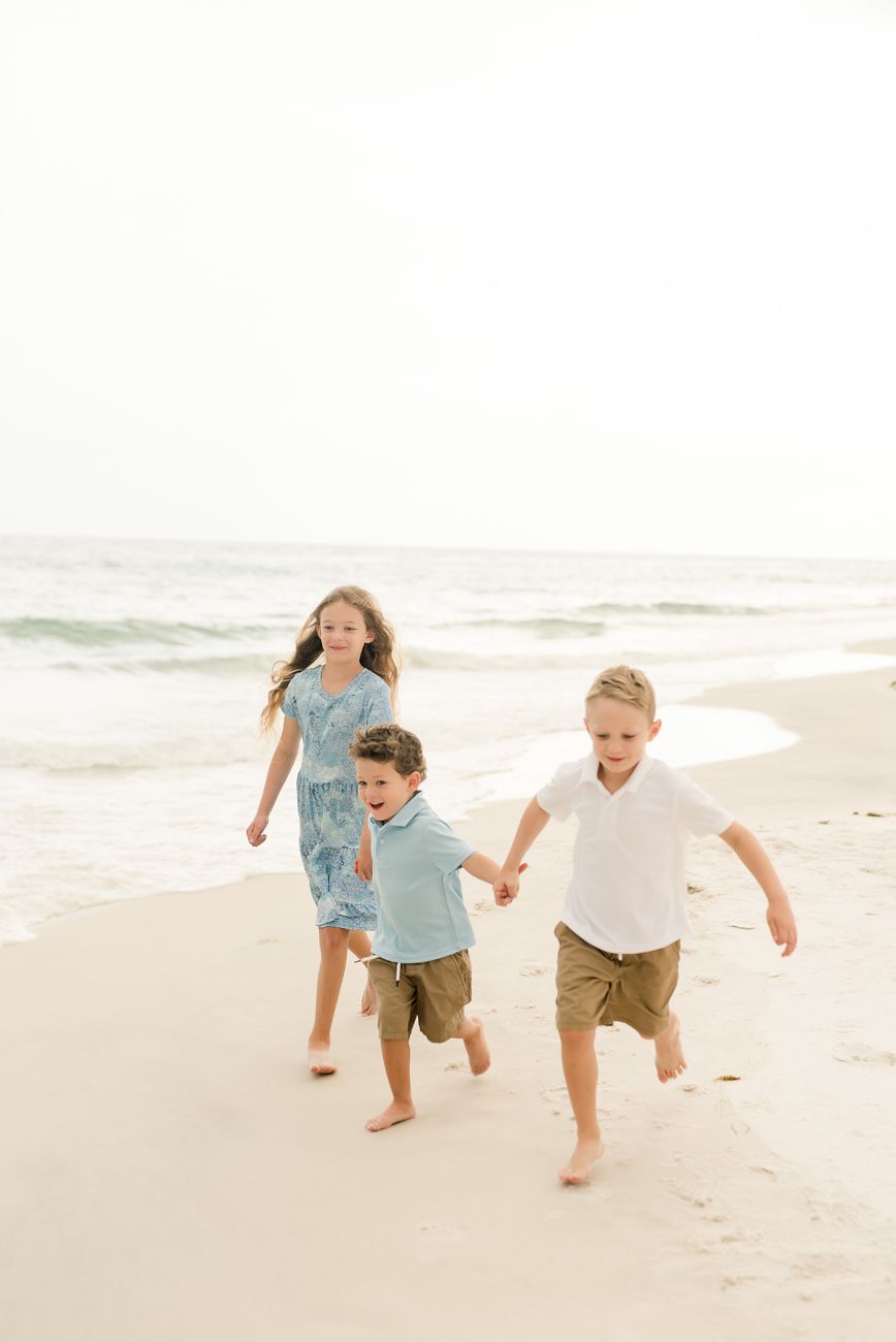 kids running on the beach santa rosa photographer