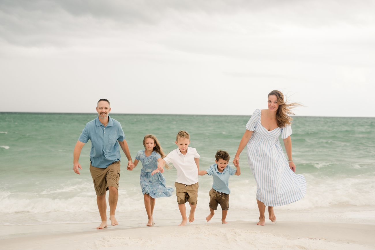 family in the ocean photography 30a florida