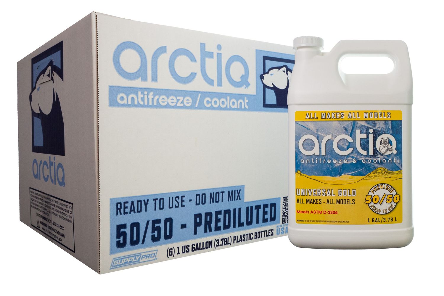 product photo of artciq antifreeze case and gallon