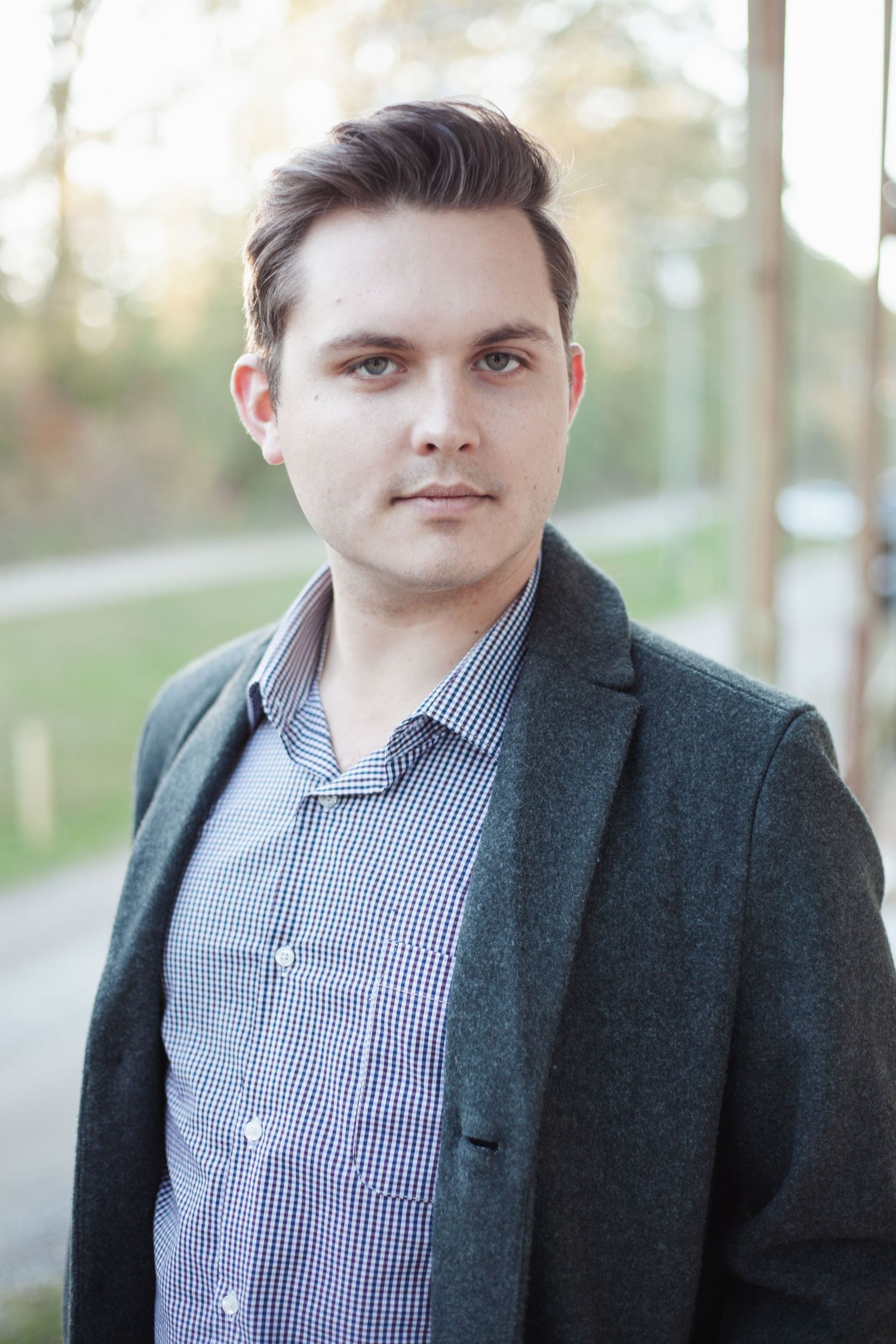Taylors South Carolina professional headshot for young professional in theater for his social media page. Taken at Taylors Mill