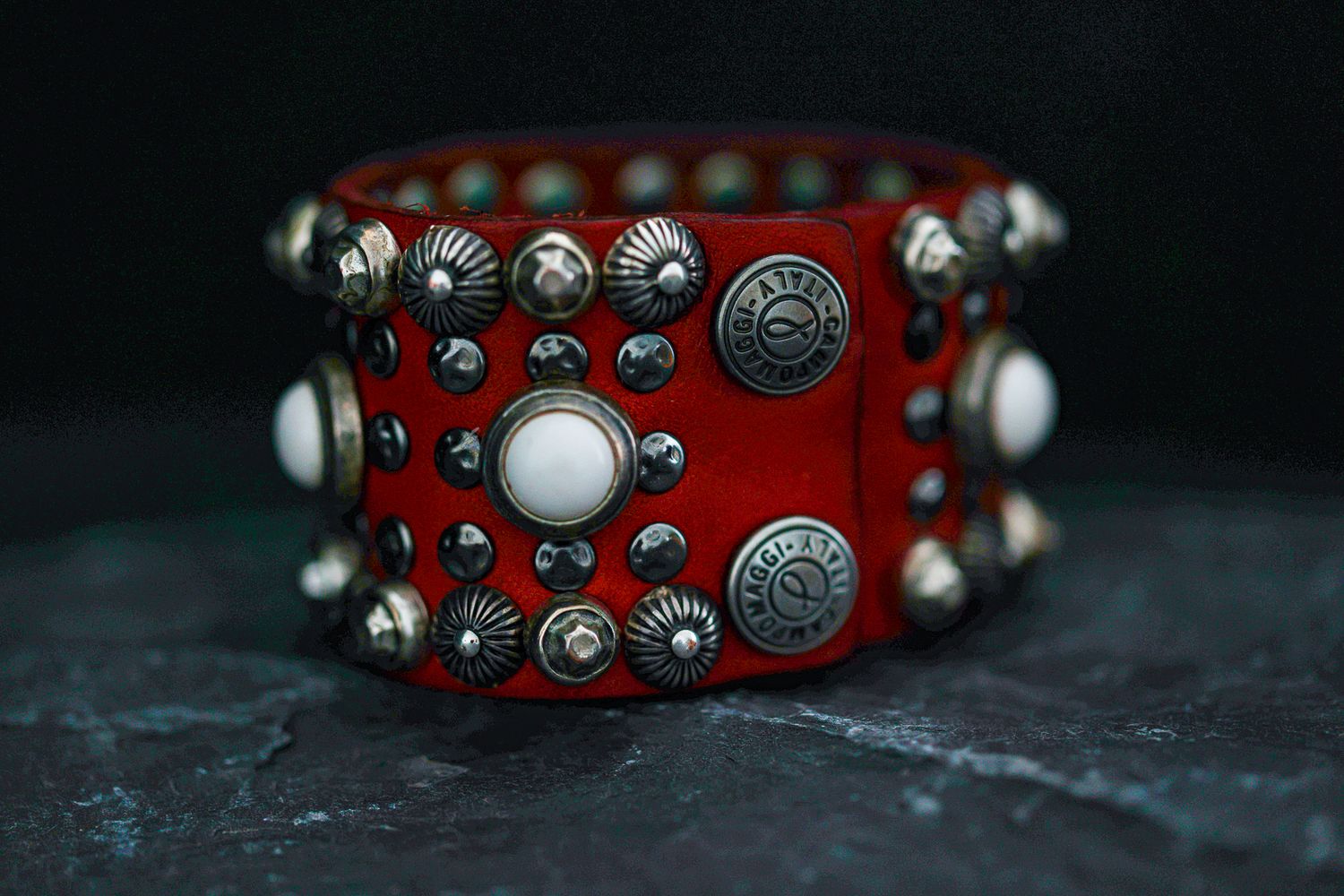 E-commerce product photography of a women's pre-owned leather cuff bracelet. Jewellery photography in East Kent.