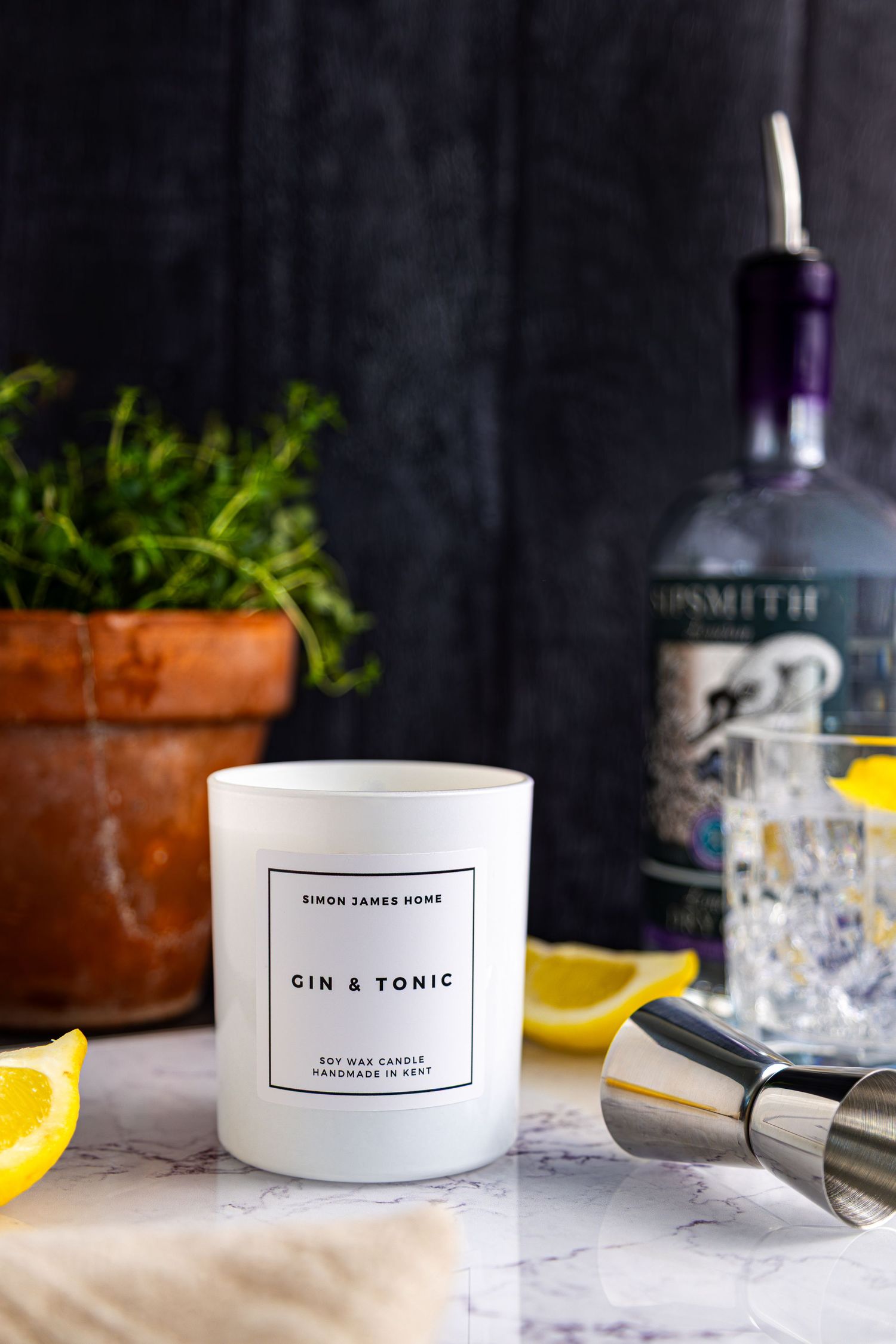 Product photographer in East Kent. Lifestyle image of candle from award winning homeware brand.