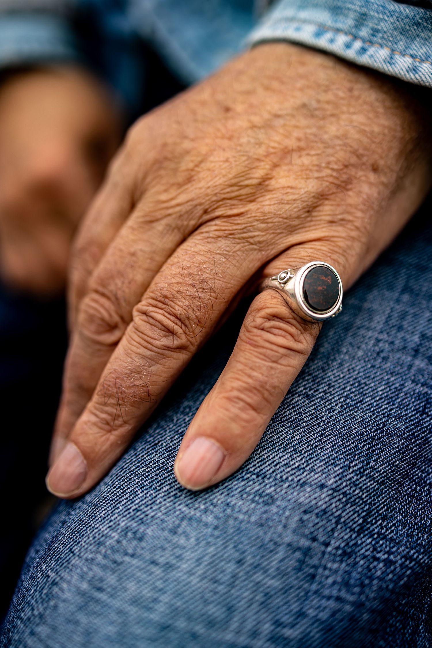 Lifestyle product photography of a mens handmade signet ring  in Deal Kent.