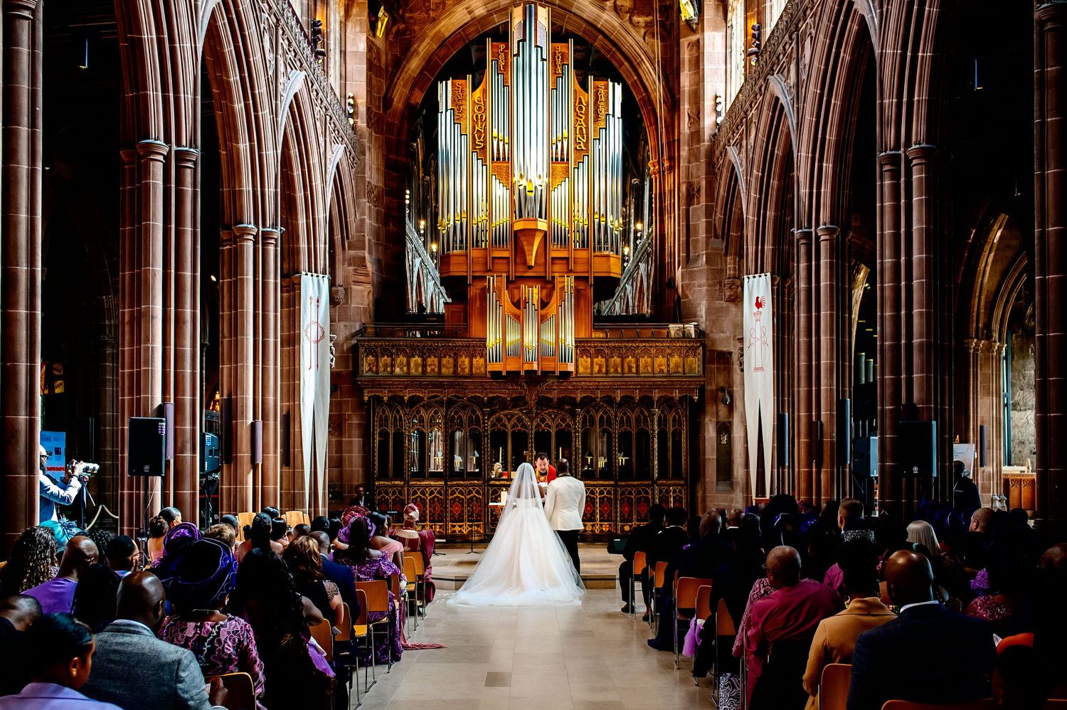Gothic cathedral interior with stunning architectural details and natural light streaming through windows.