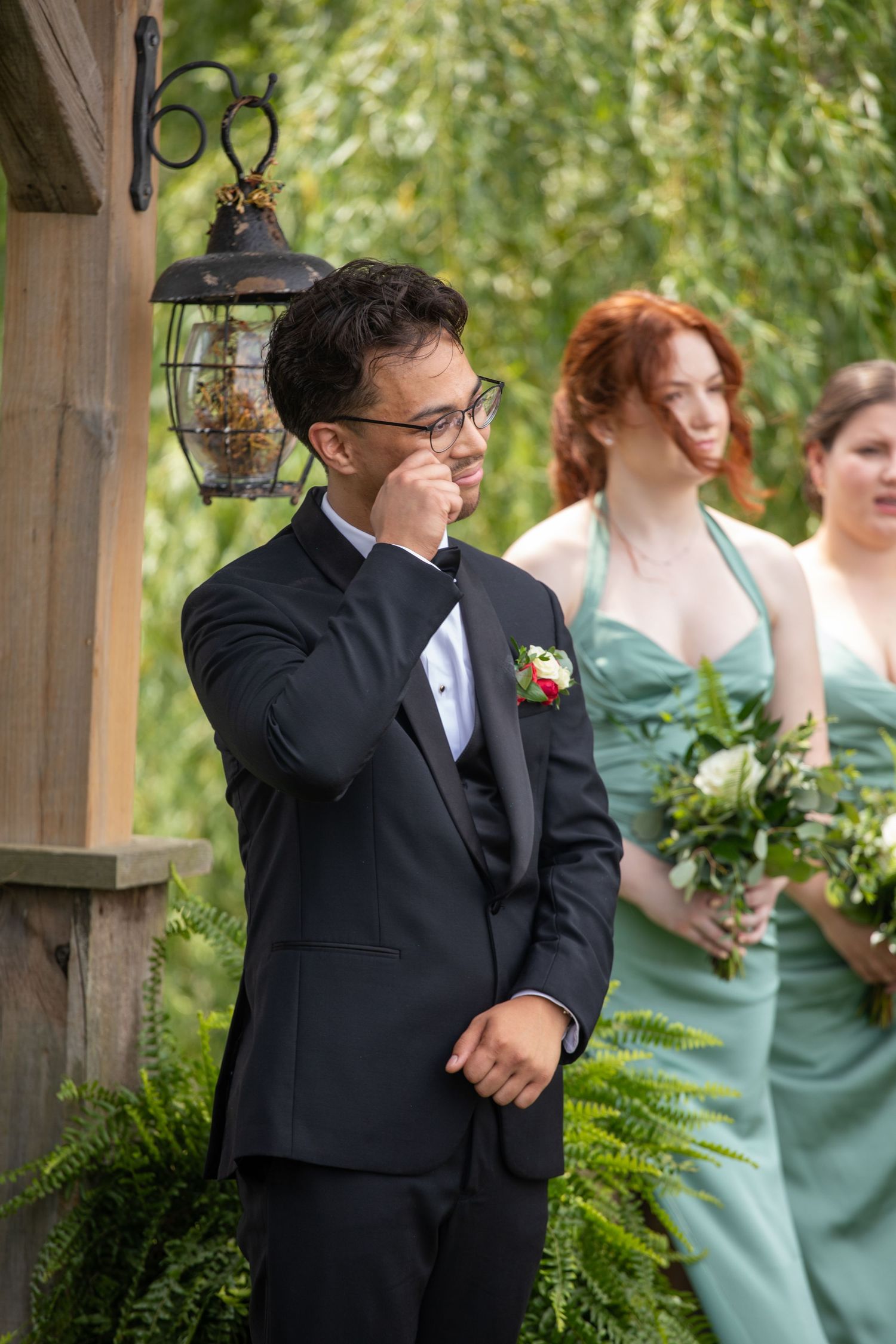 The groom the moment he saw his soon to be wife walking down the isle, London Ontario Wedding Photographer