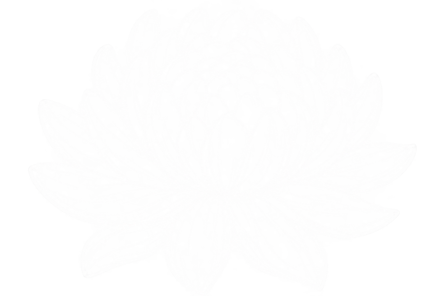 A faint circular watermark or logo design on a plain white background.