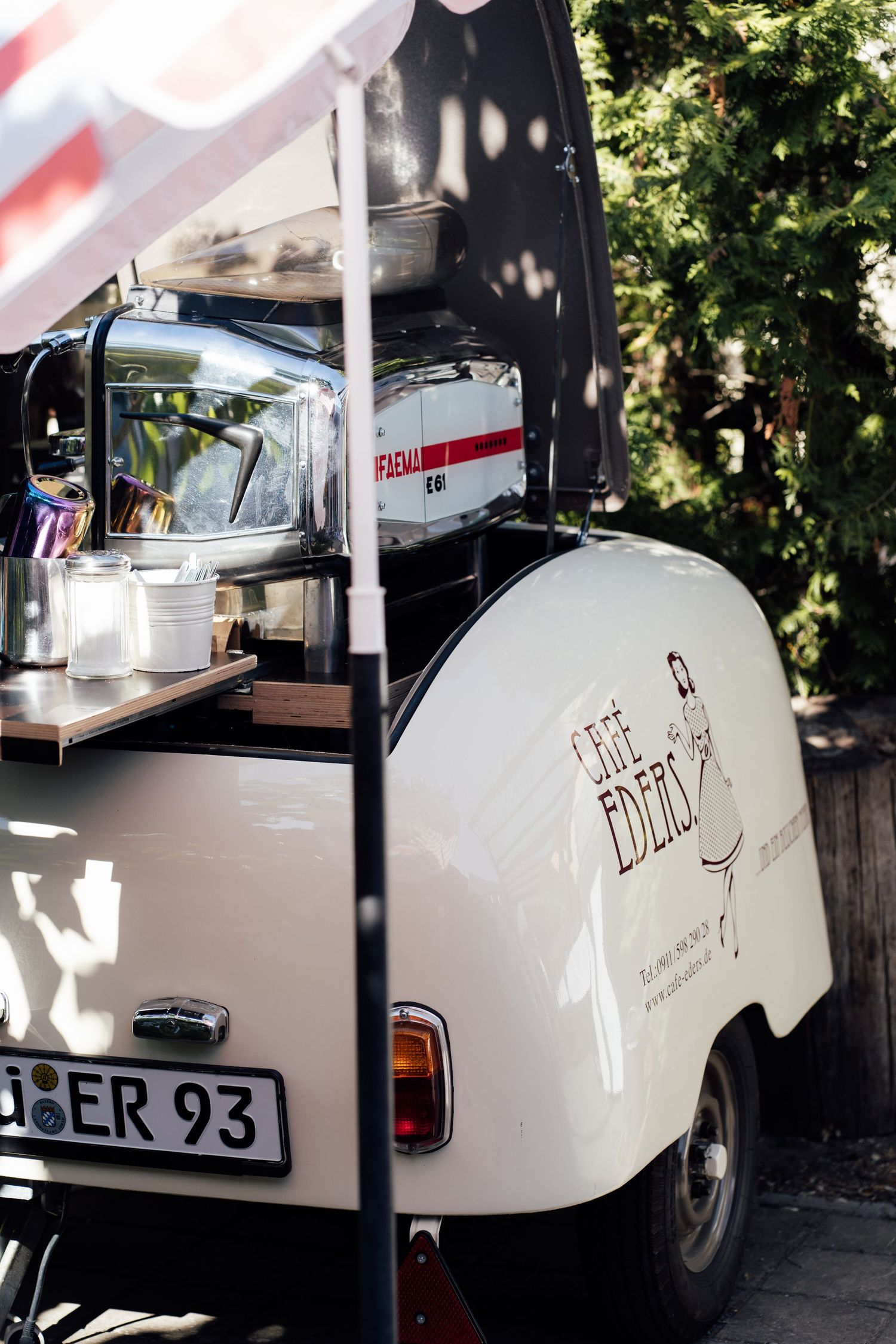 Ein Bild von der mobilen Kaffeemaschine vom Cafe Eders in Zirndorf