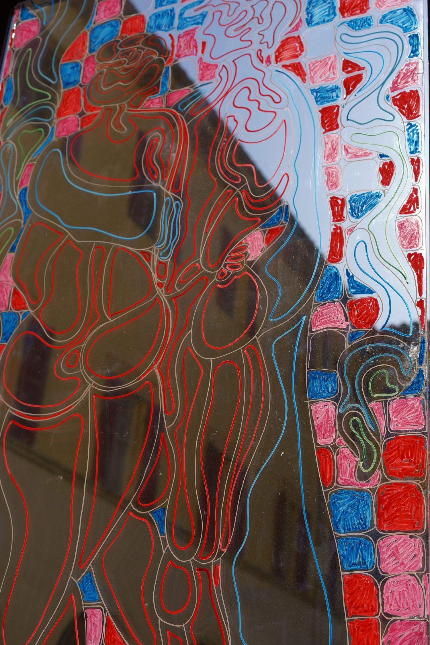Artiste réalisant un vitrail pour le Jules César à Arles pour Murmuse.