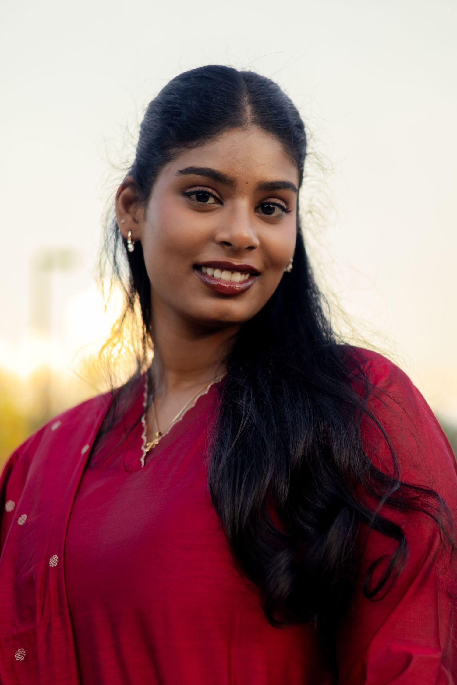 Portrait photography session in traditional sari in Fort Mill, South Carolina.