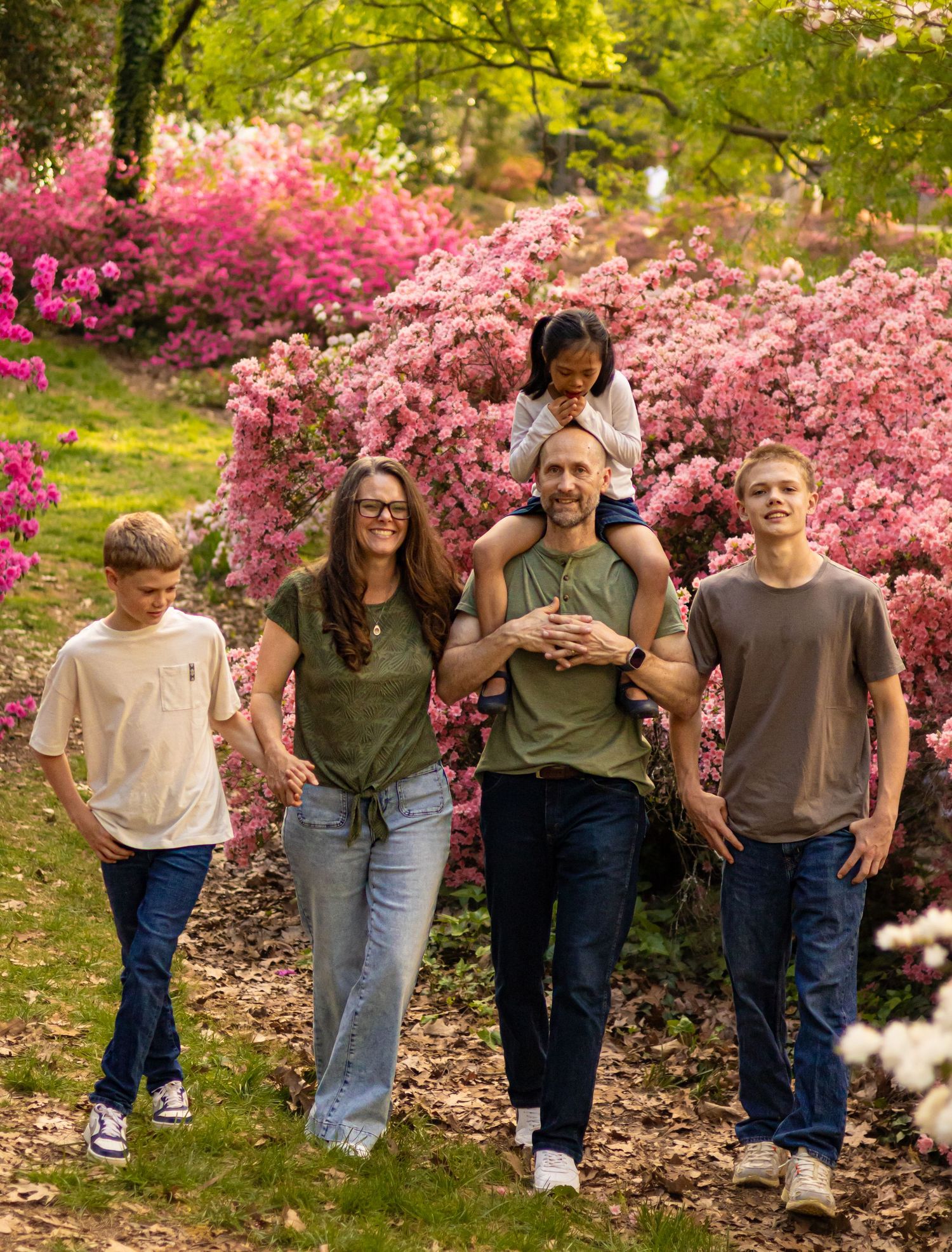 Family photography session at Glencairn Gardens in Rock Hill, SC.