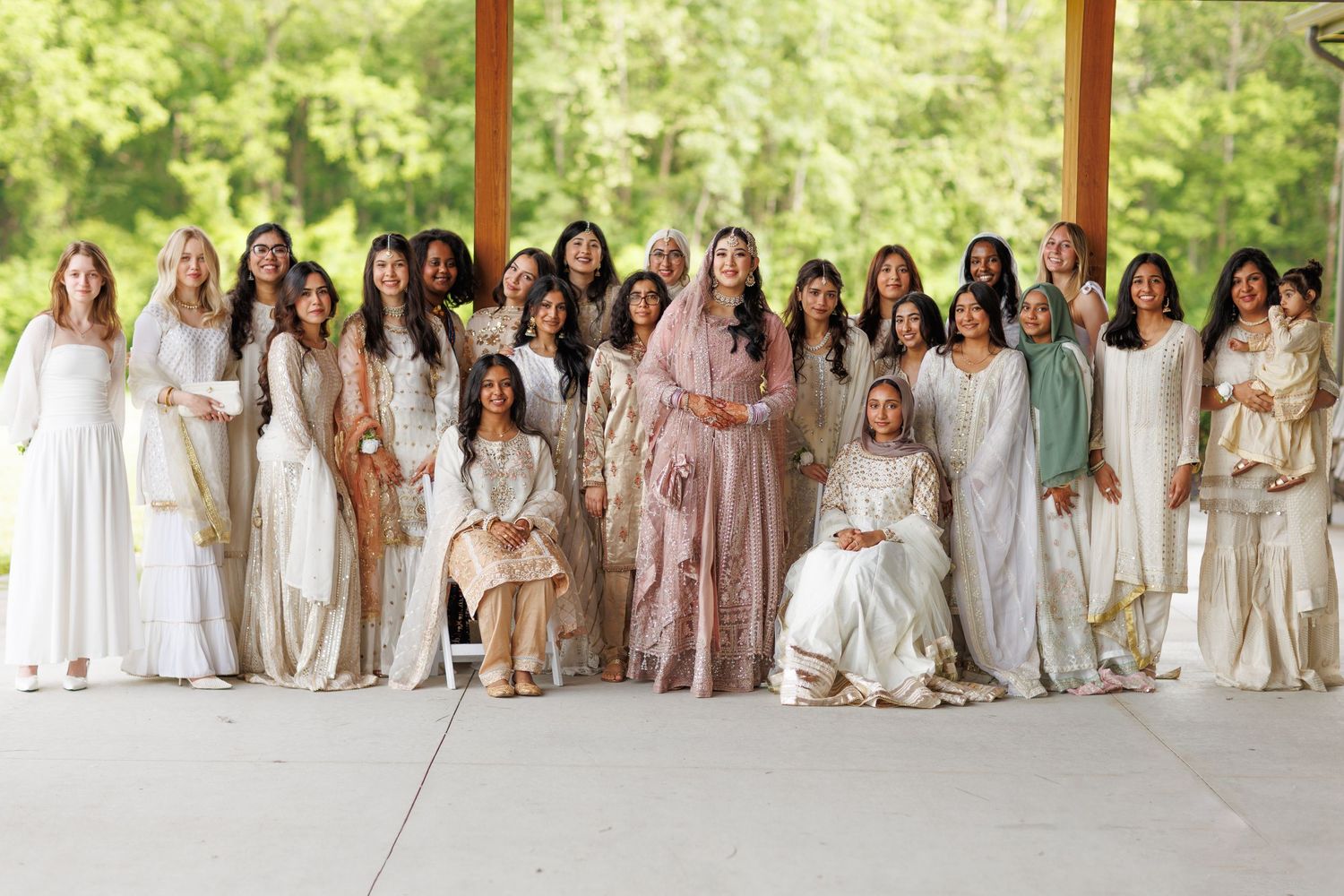 bridal party for a wedding at avon indiana at washington township Pavilion