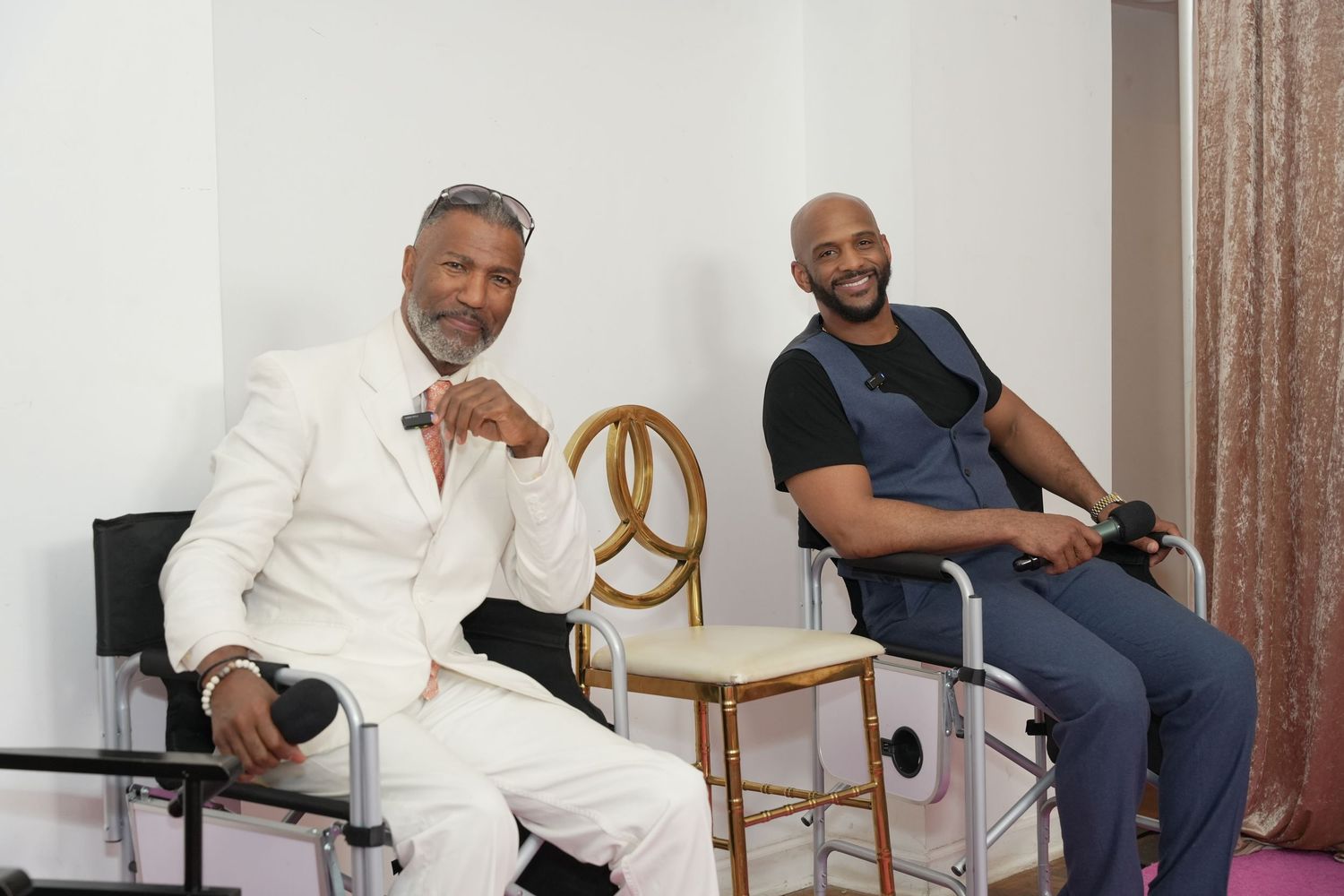 Ricco Ross and George Middlebrook from Beauty in Black waiting to speak on a panel