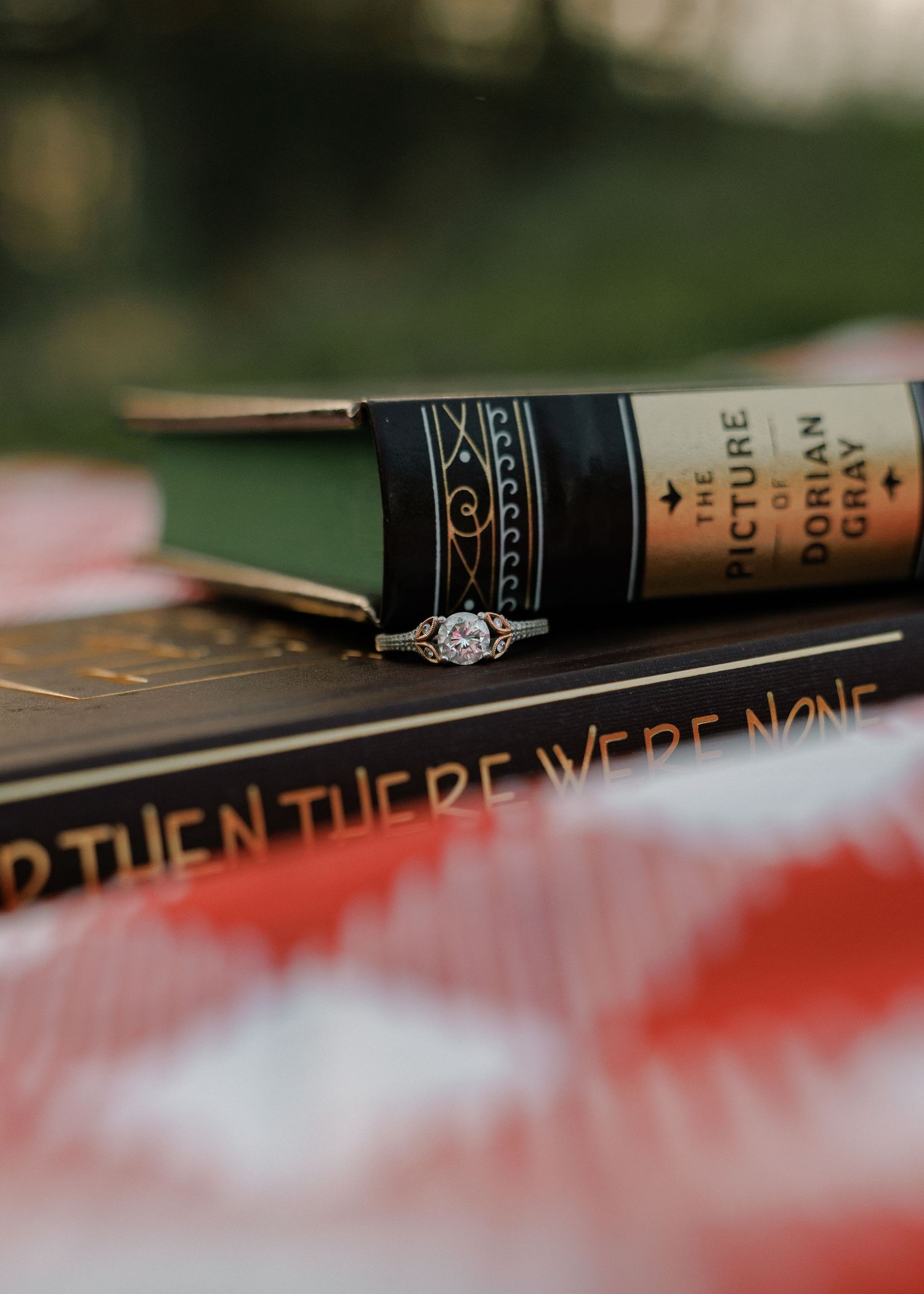moody vintage engagement photos