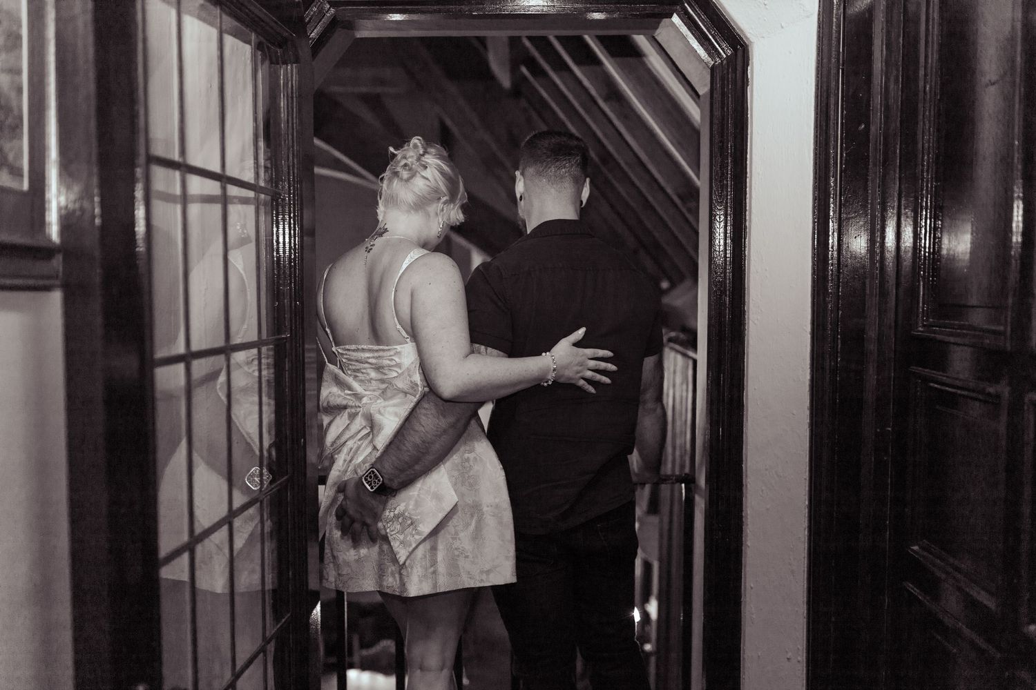 Sophisticated, dark, and moody engagement photos at a historic Pennsylvania castle.