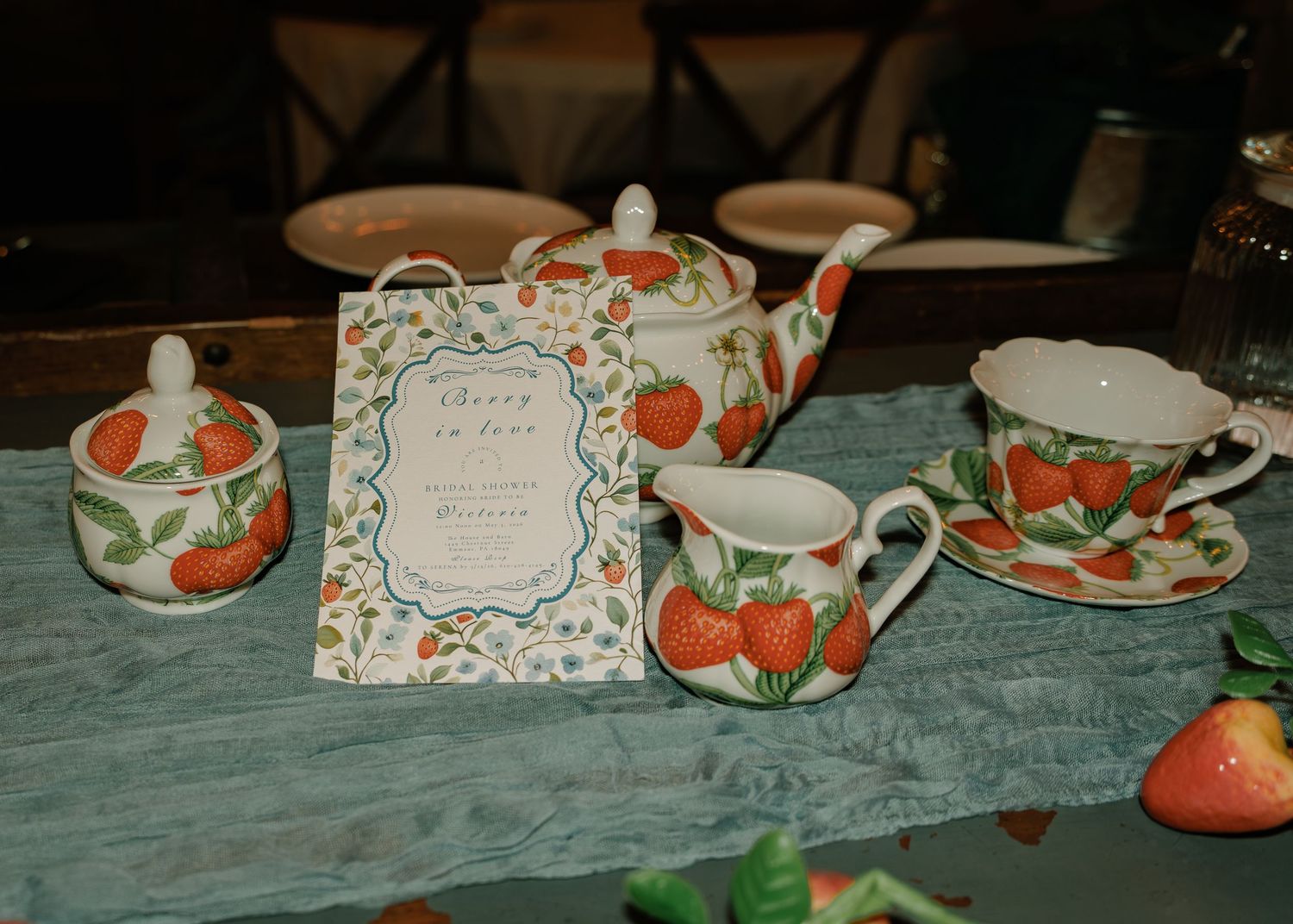 moody vintage bridal shower photos
