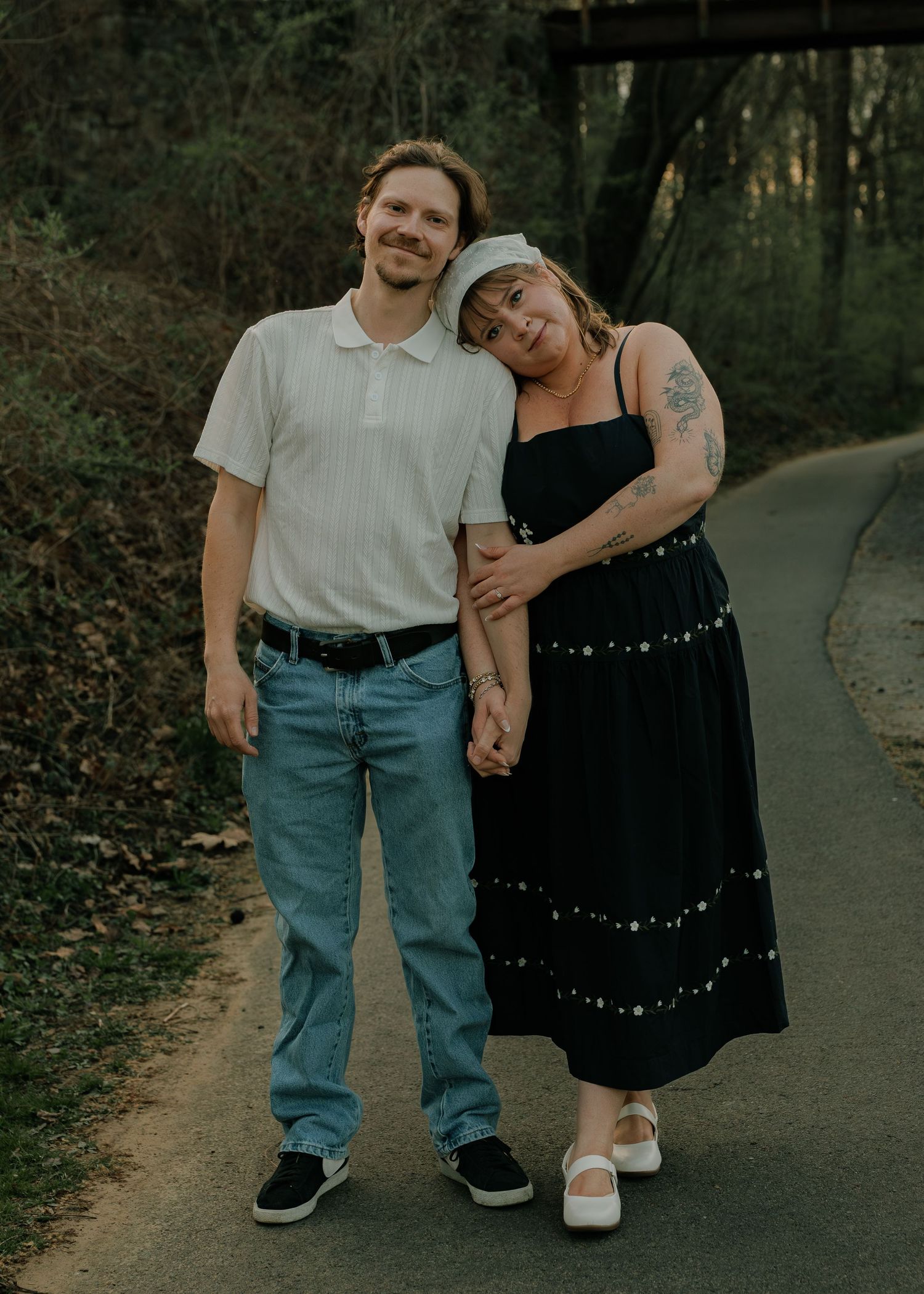 moody vintage engagement photos