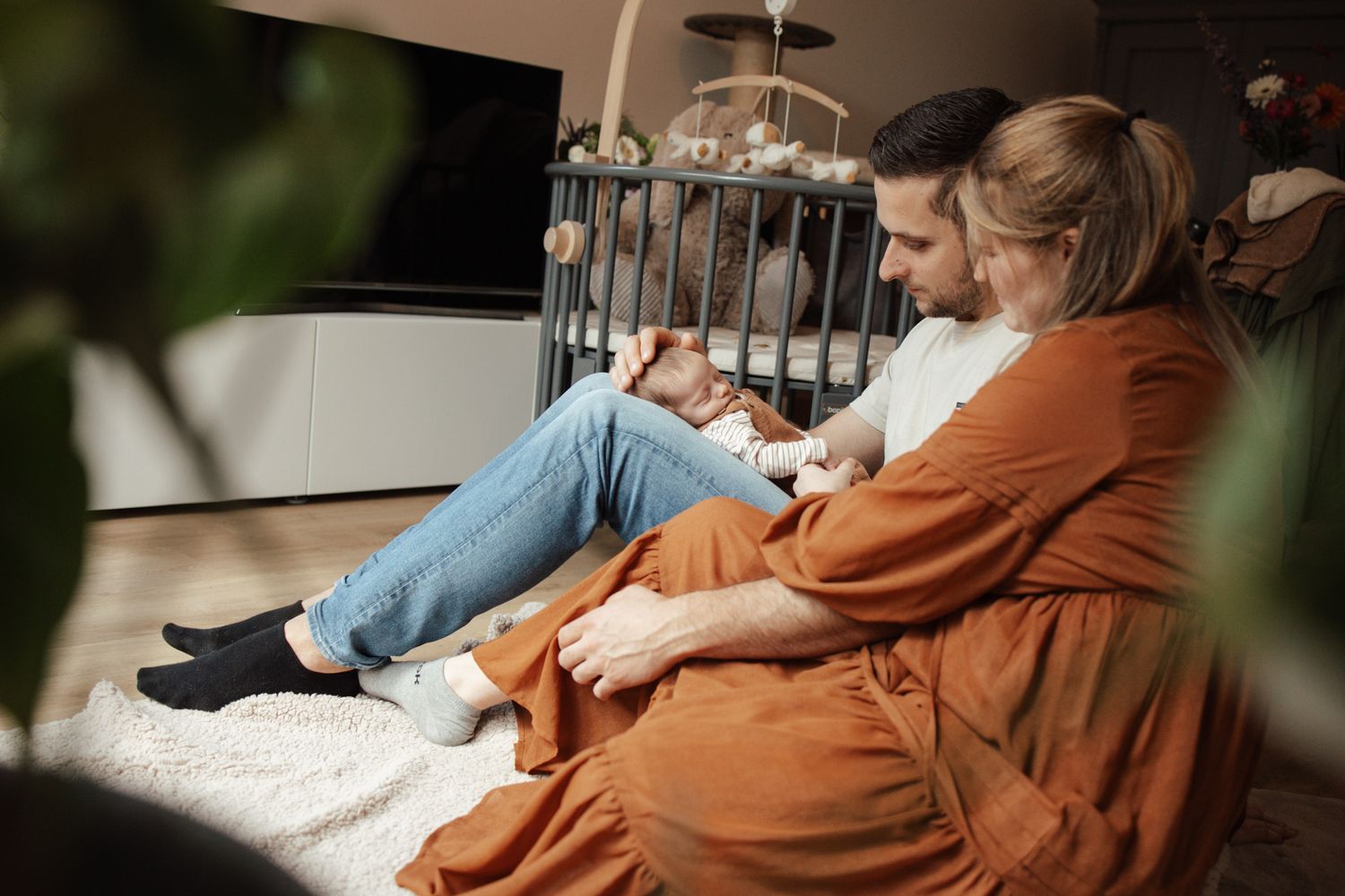 Family spending quality time together on comfortable sofa.