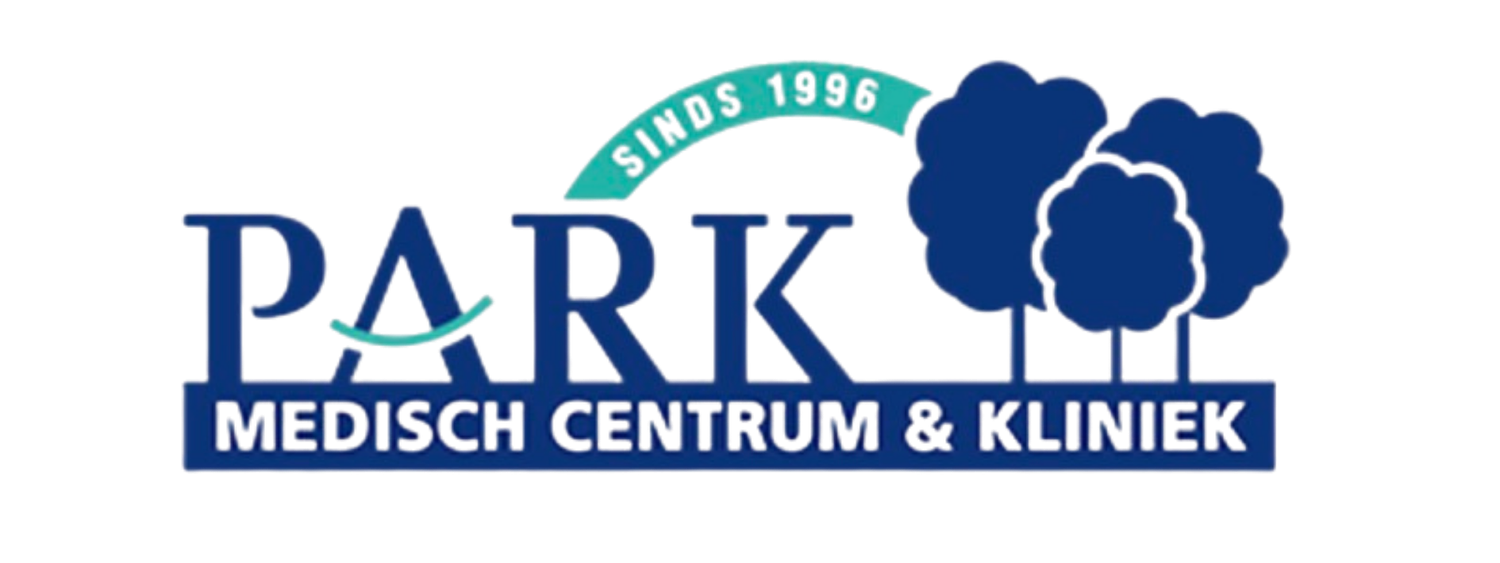 Park Medisch Centrum & Kliniek logo, established since 1996, featuring blue text and tree illustrations.