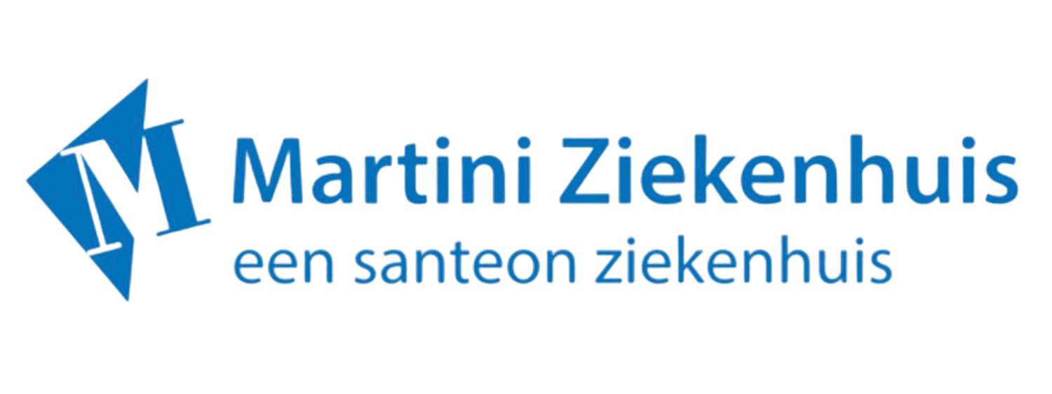 Martini Ziekenhuis logo, een Santeon ziekenhuis, featuring a blue geometric M symbol.