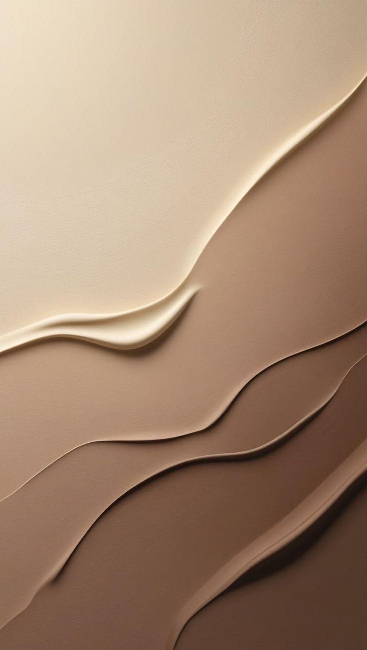 Abstract beige waves create a smooth gradient pattern with elegant curves and shadows in a minimalist design.