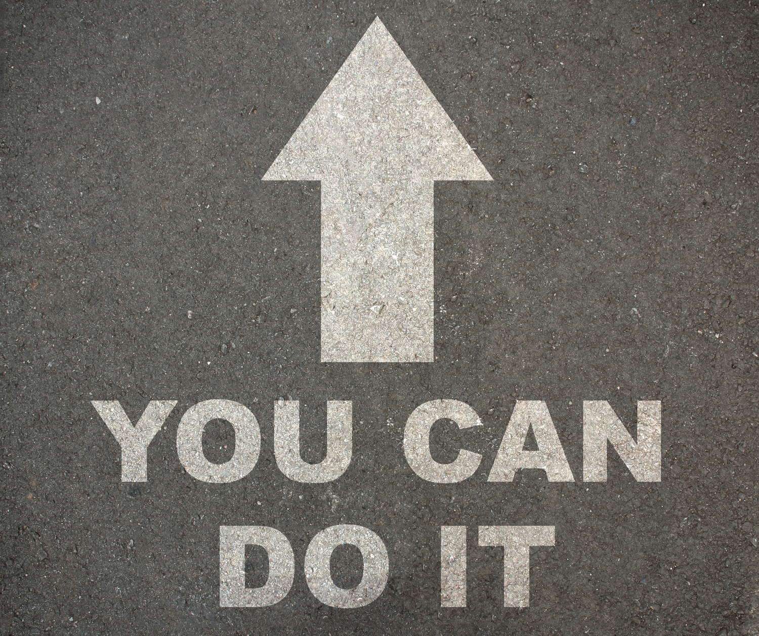 Motivational text 'YOU CAN DO IT' appears in white capital letters on a dark textured background.