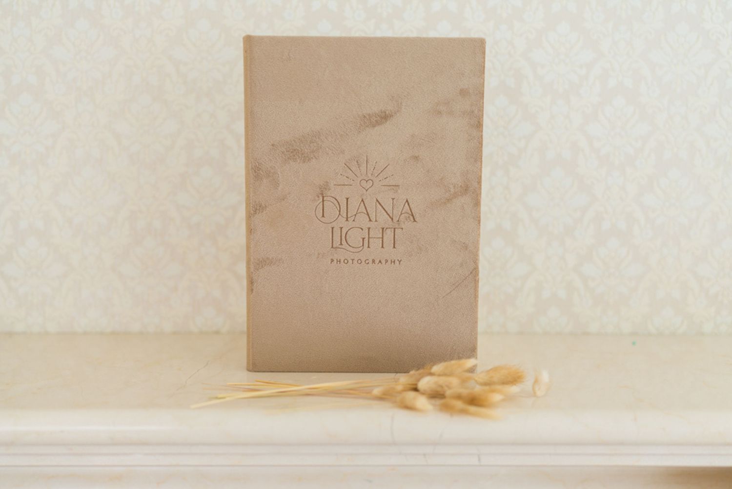 Professional photography branding materials displayed on white surface.