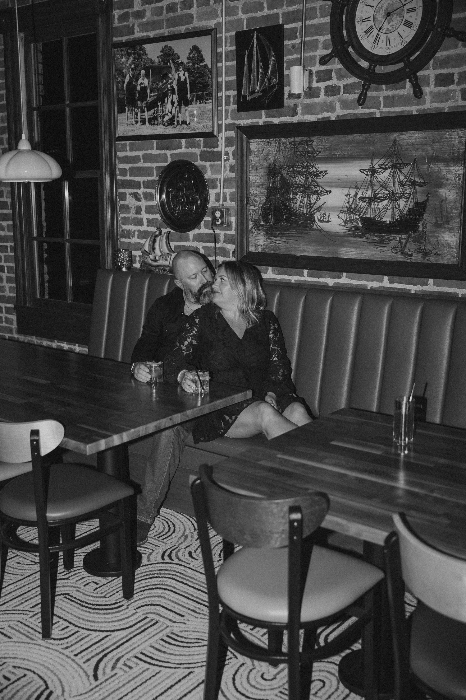 Engagement session at the Attic Bar in Little Rock, Arkansas.