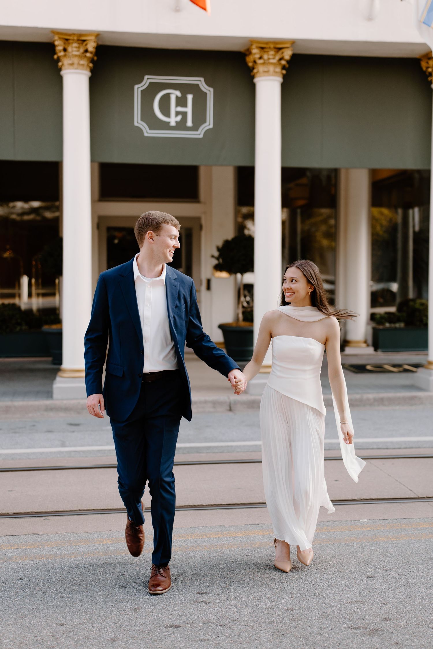 Engagement session at The Capital Hotel in Little Rock, Arkansas.