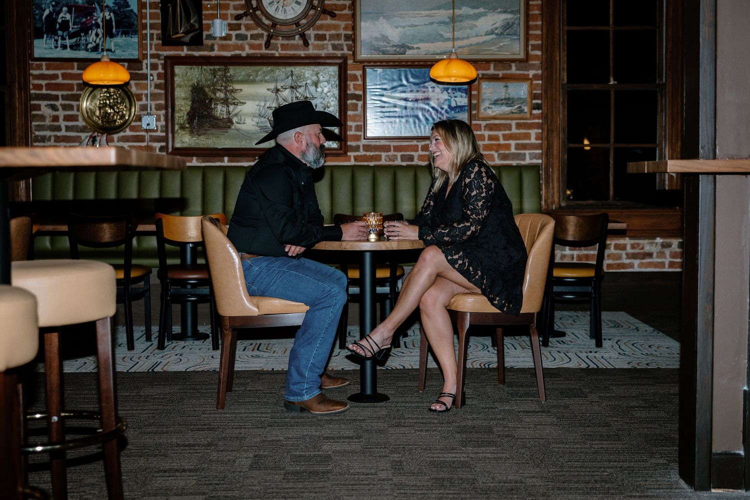 Engagement session at the Attic Bar in Little Rock, Arkansas.