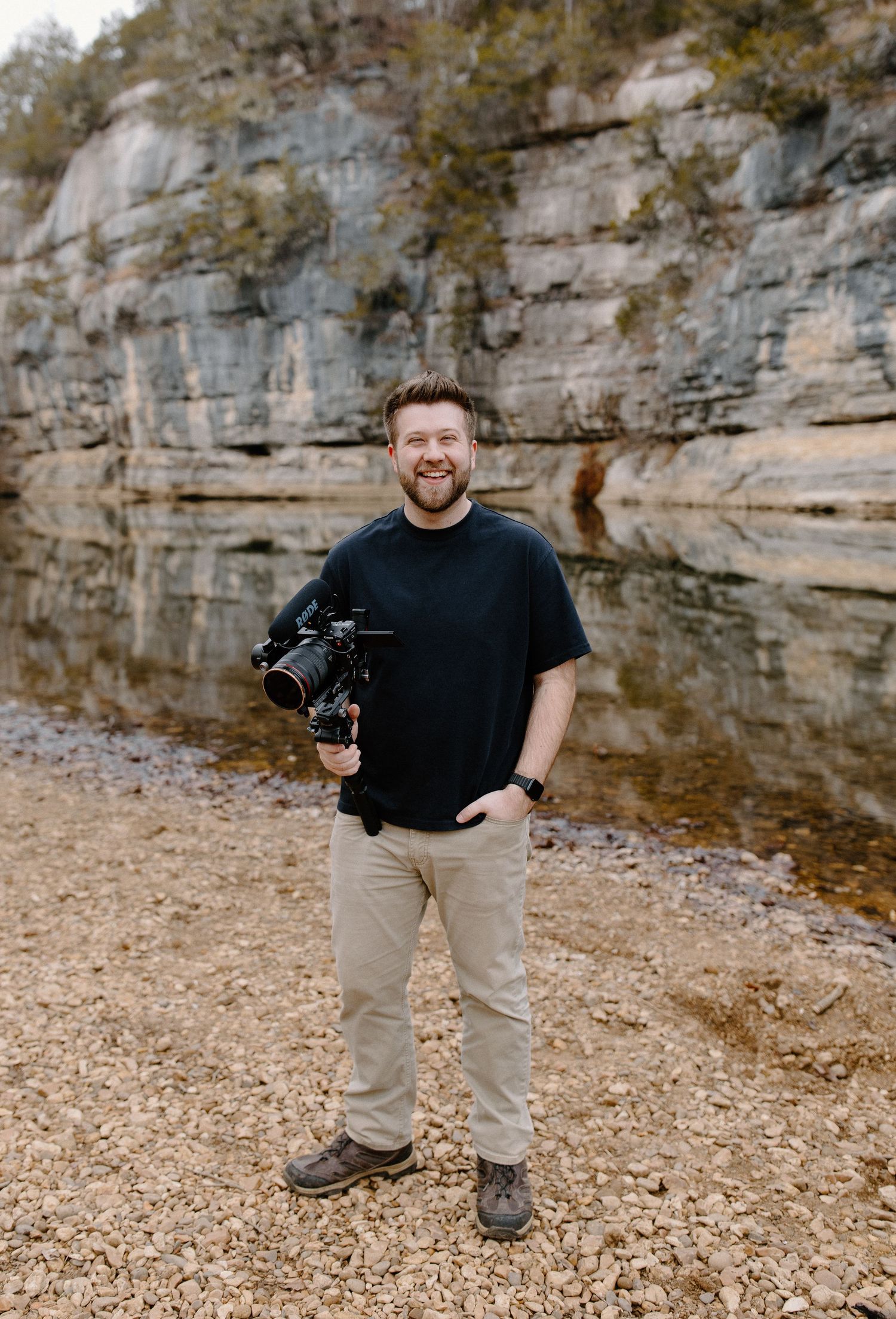 Matt Moseley, Videographer and Photographer at the Buffalo River in Arkansas.
