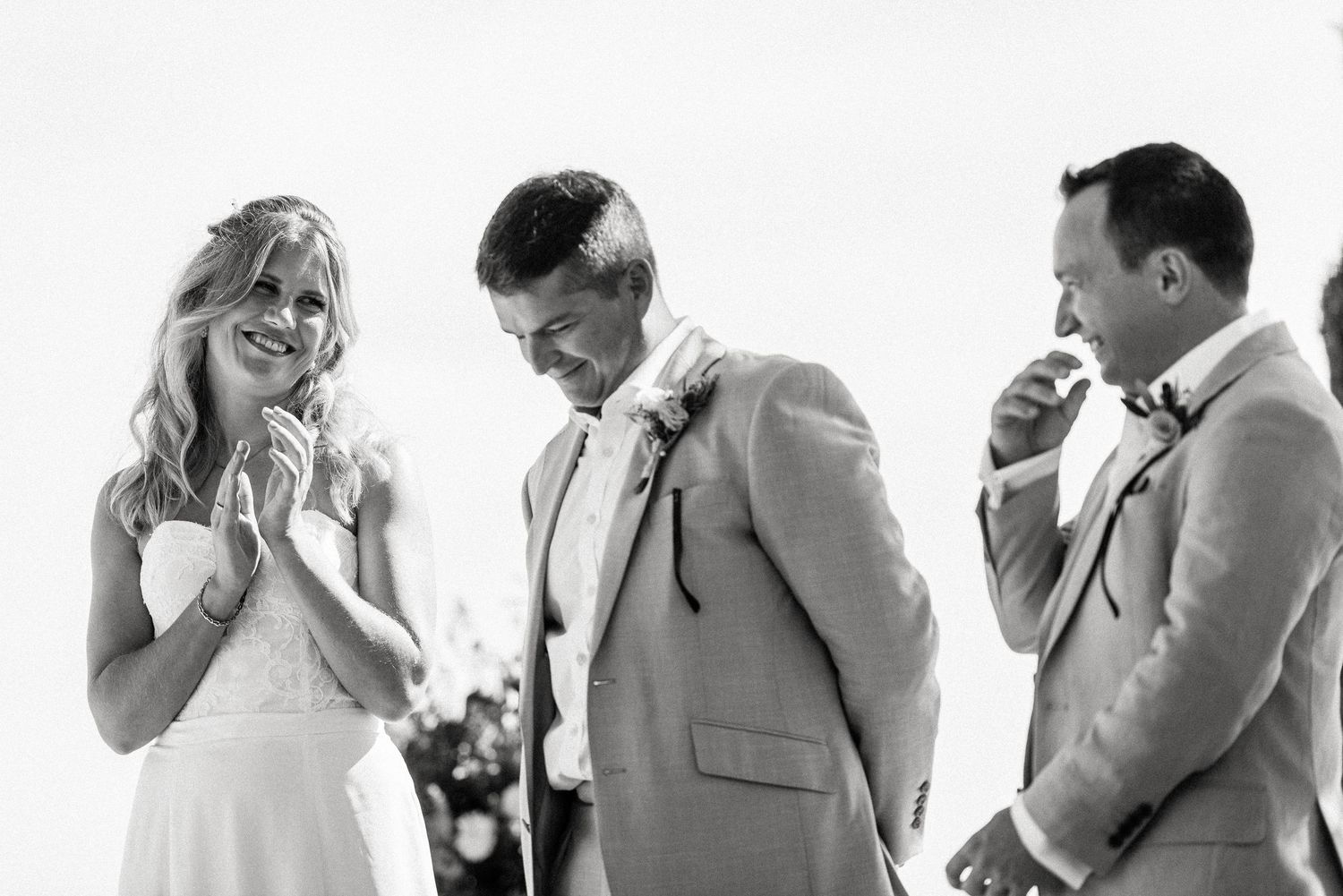 Emotional wedding moments captured in black and white portrait series.